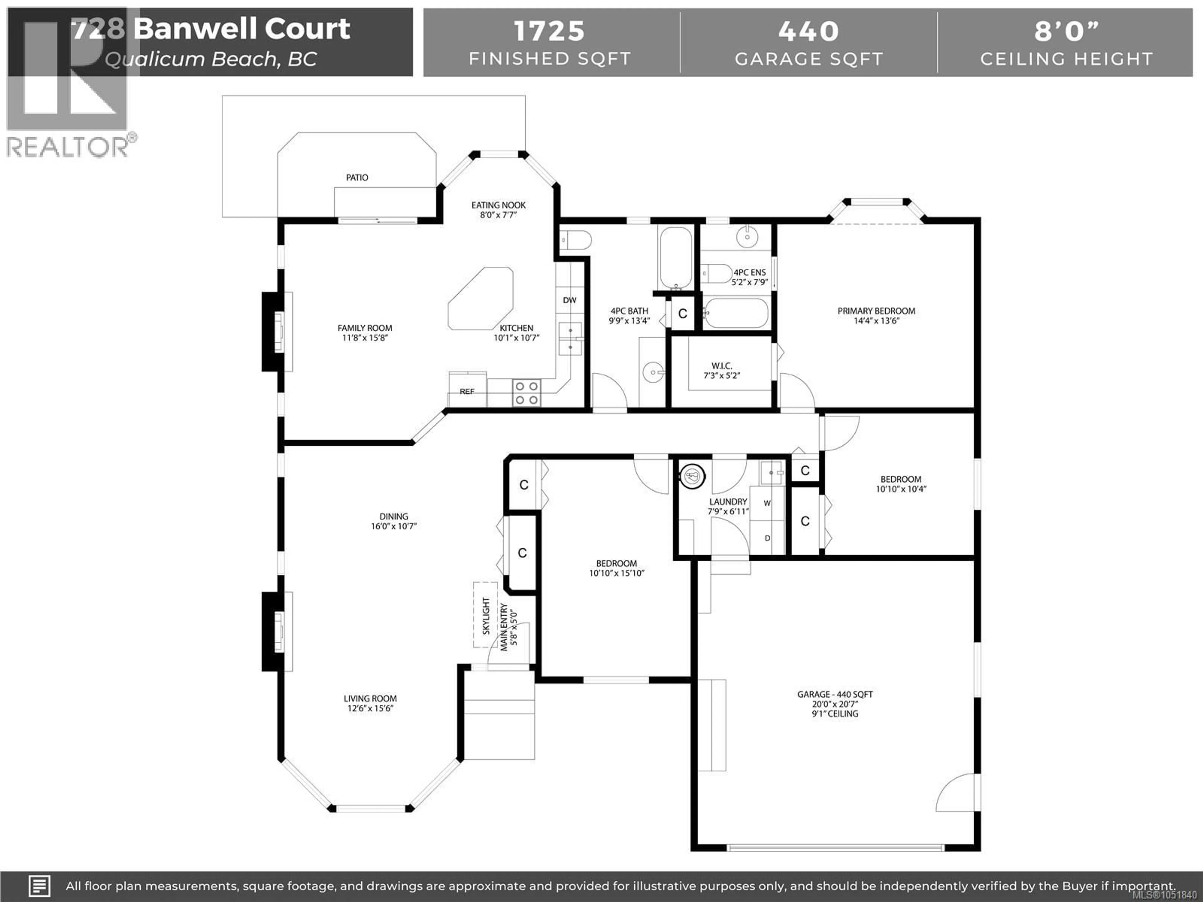 Floor plan for 728 BANWELL COURT, Qualicum Beach British Columbia V9K1C2
