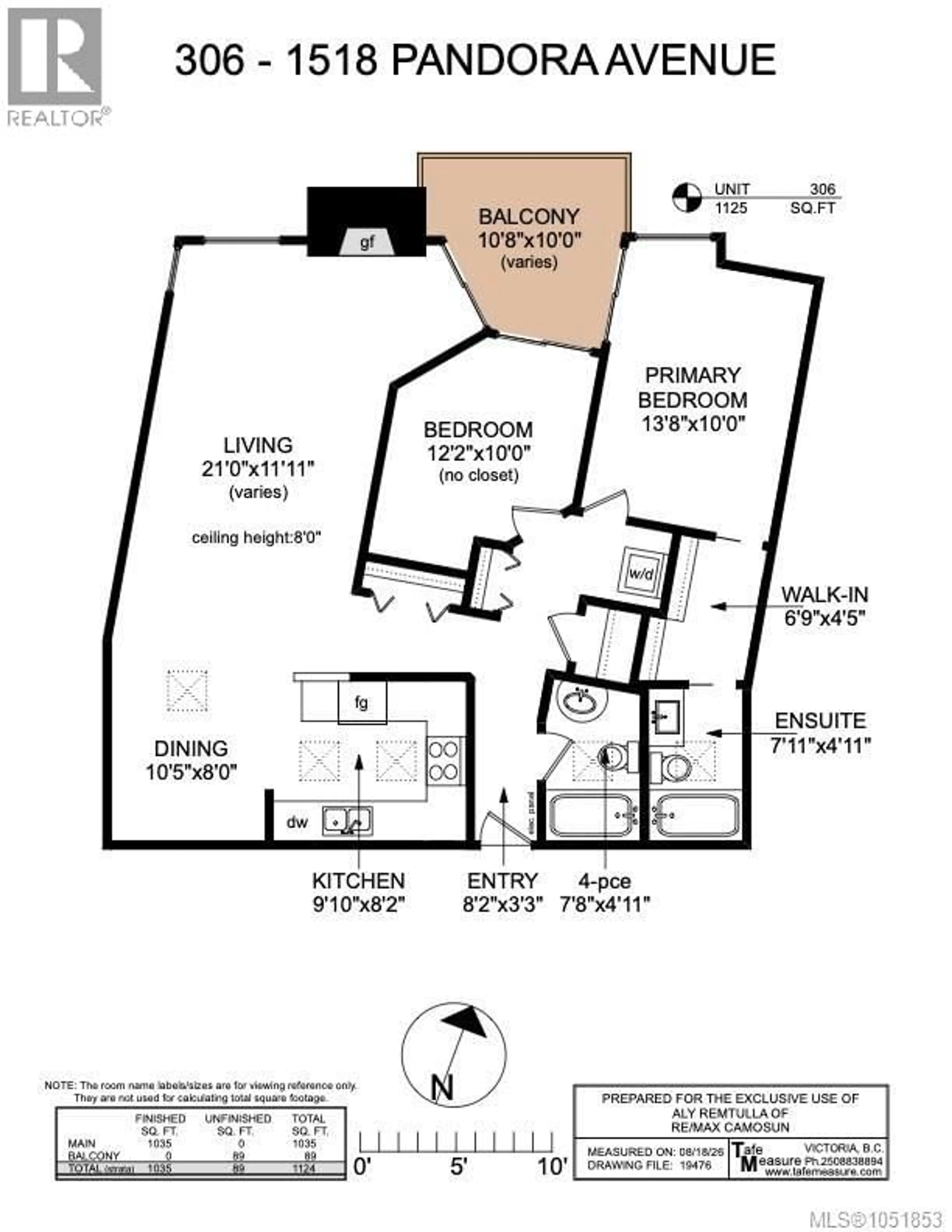 Floor plan for 306 - 1518 PANDORA AVENUE, Victoria British Columbia V8R1A8
