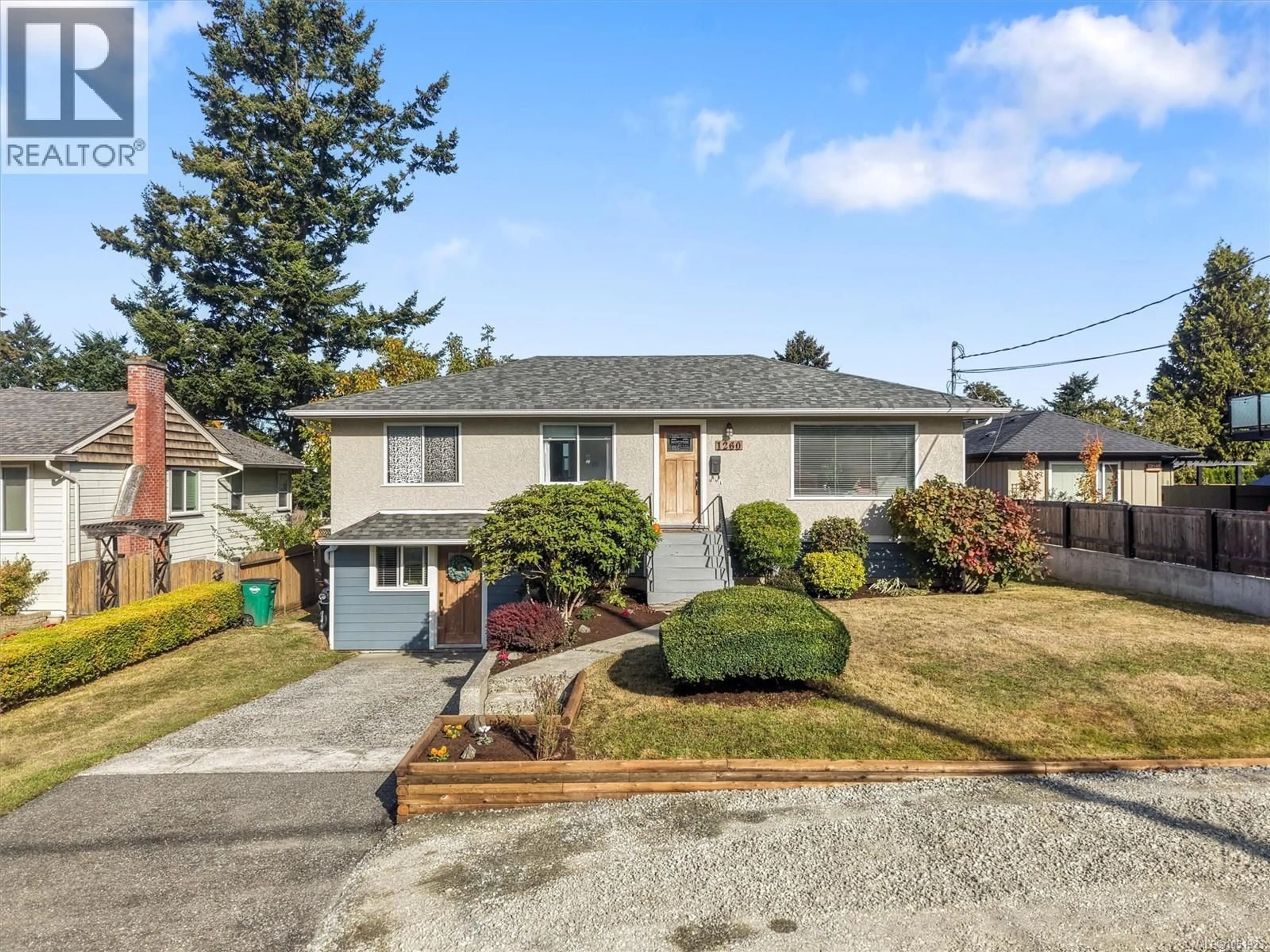 A pic from outside/outdoor area/front of a property/back of a property/a pic from drone, street for 1260 GARKIL ROAD, Saanich British Columbia V8P2L3