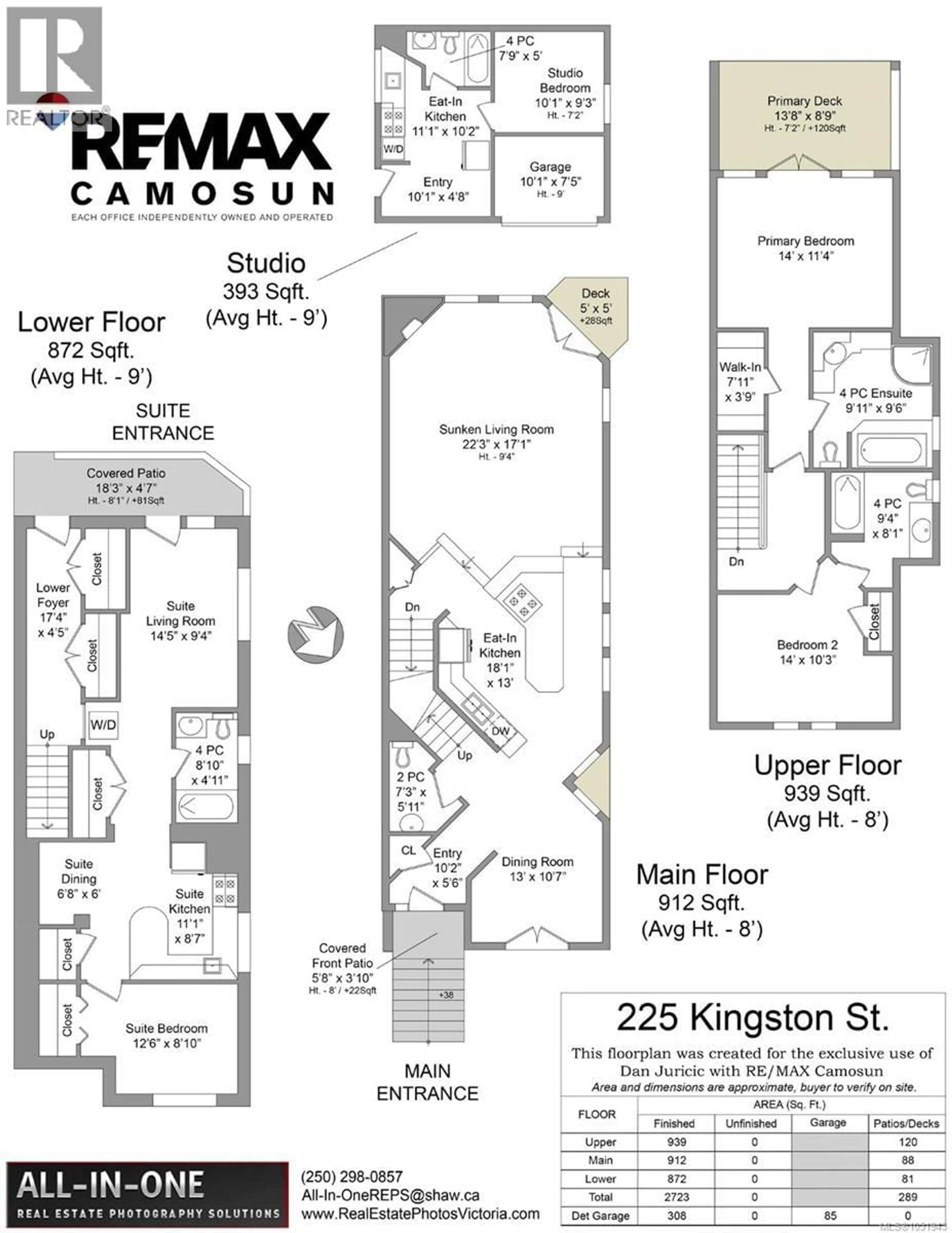 Floor plan for 225 KINGSTON STREET, Victoria British Columbia V8V1V5
