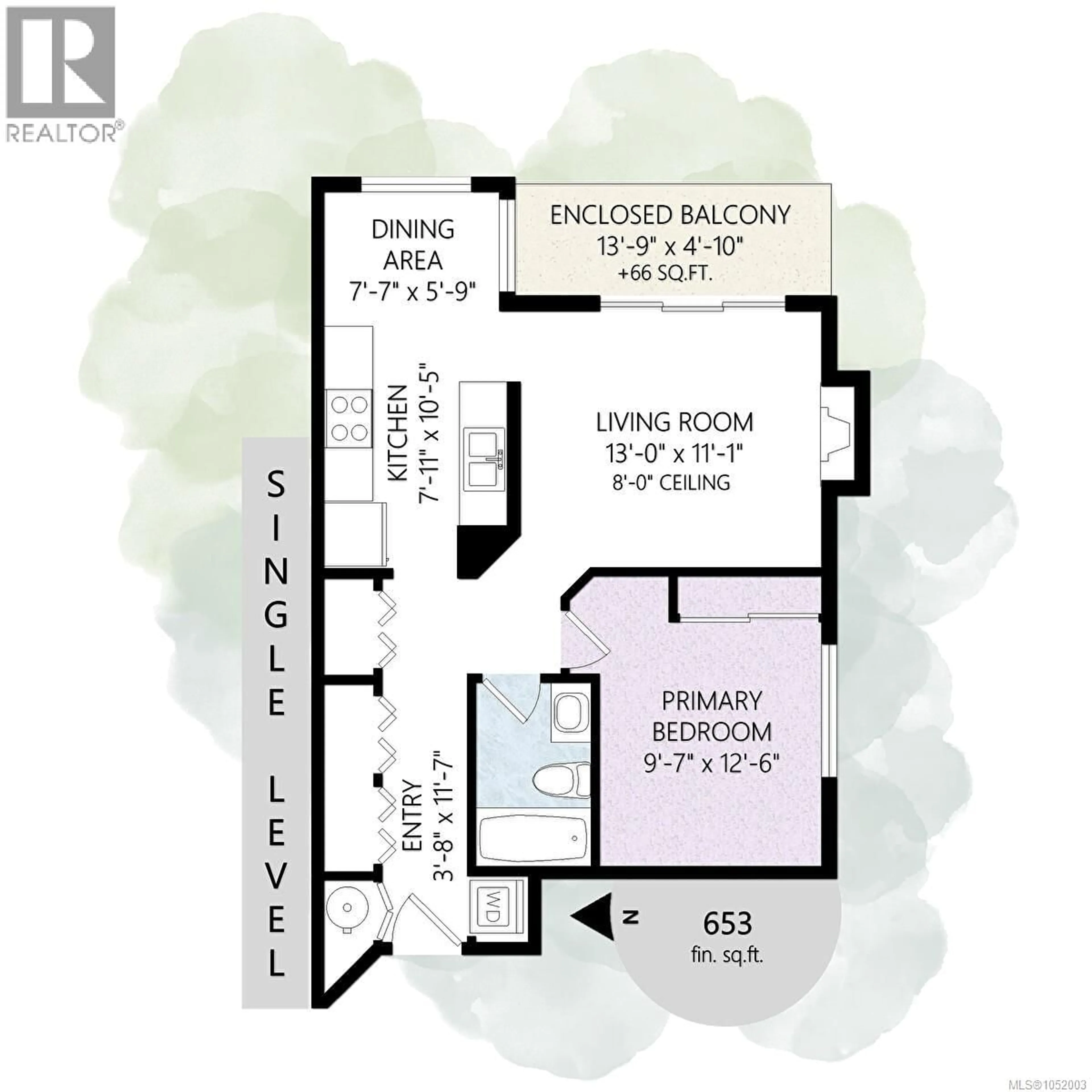 Floor plan for 411 - 1619 MORRISON STREET, Victoria British Columbia V8R5R8