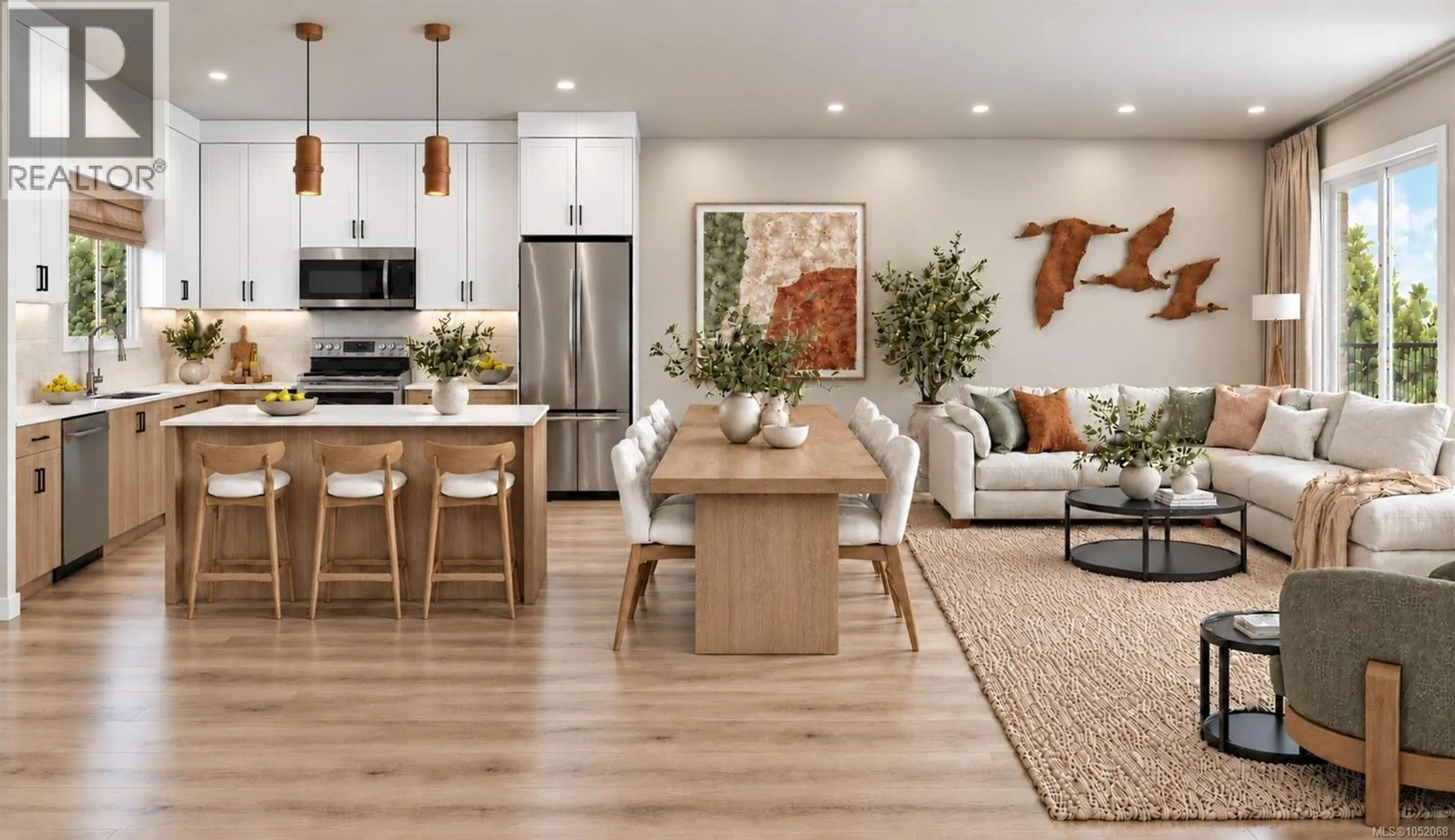 Open concept kitchen, wood/laminate floor for 112 - 2840 KNOTTY PINE ROAD, Langford British Columbia V9B2T9