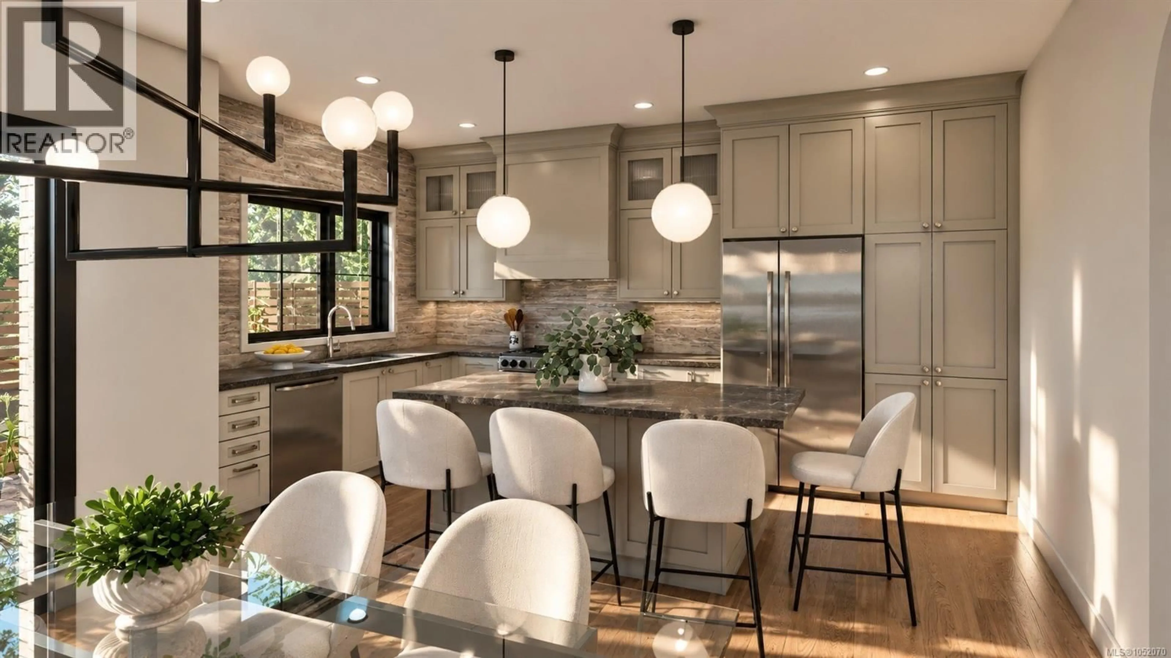 Contemporary kitchen, ceramic/tile floor for 2 - 1040 ST. LOUIS STREET, Oak Bay British Columbia V8S5B6