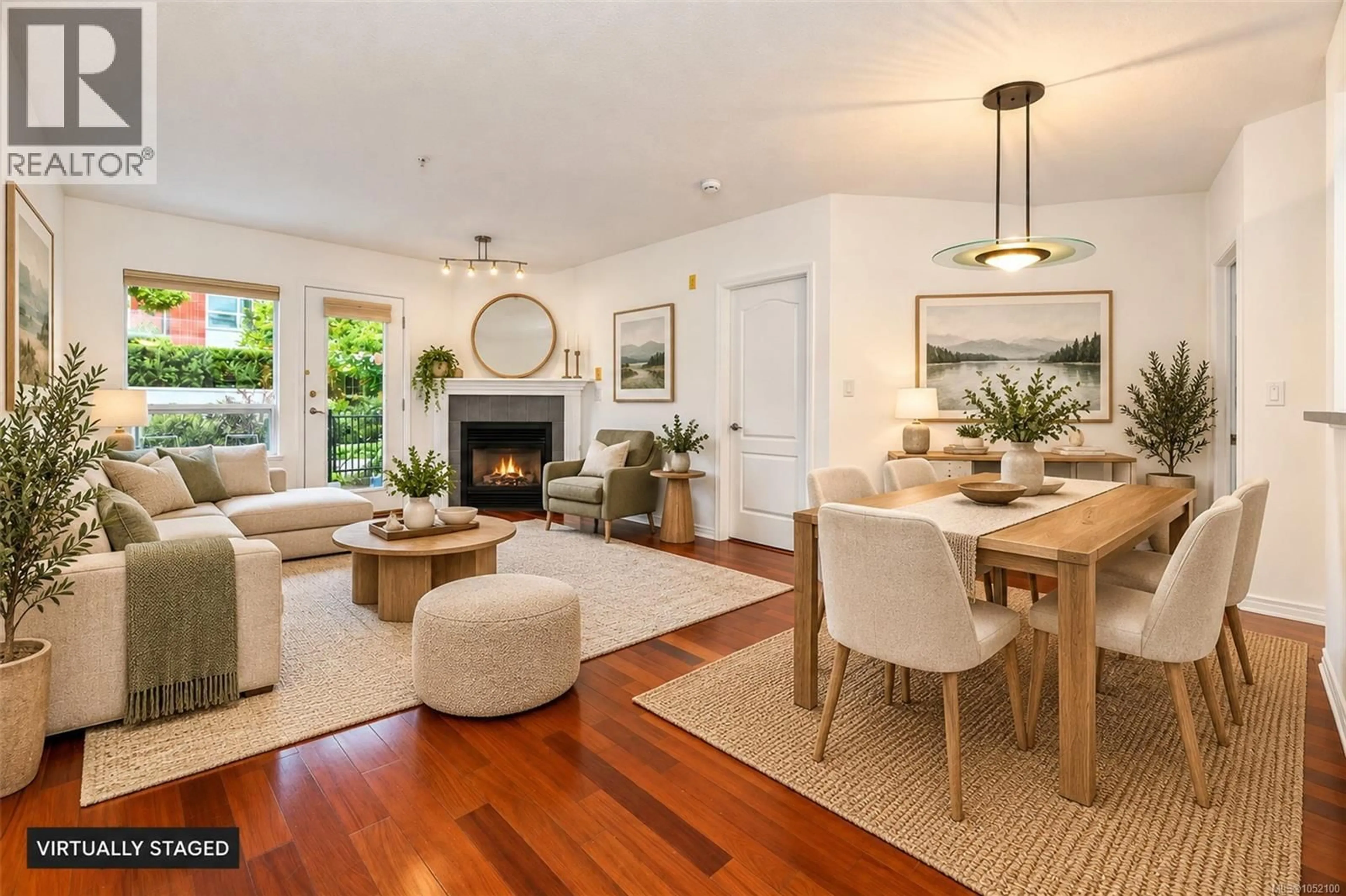 Living room with furniture, wood/laminate floor for 109 - 380 WATERFRONT CRESCENT, Victoria British Columbia V8T5K3