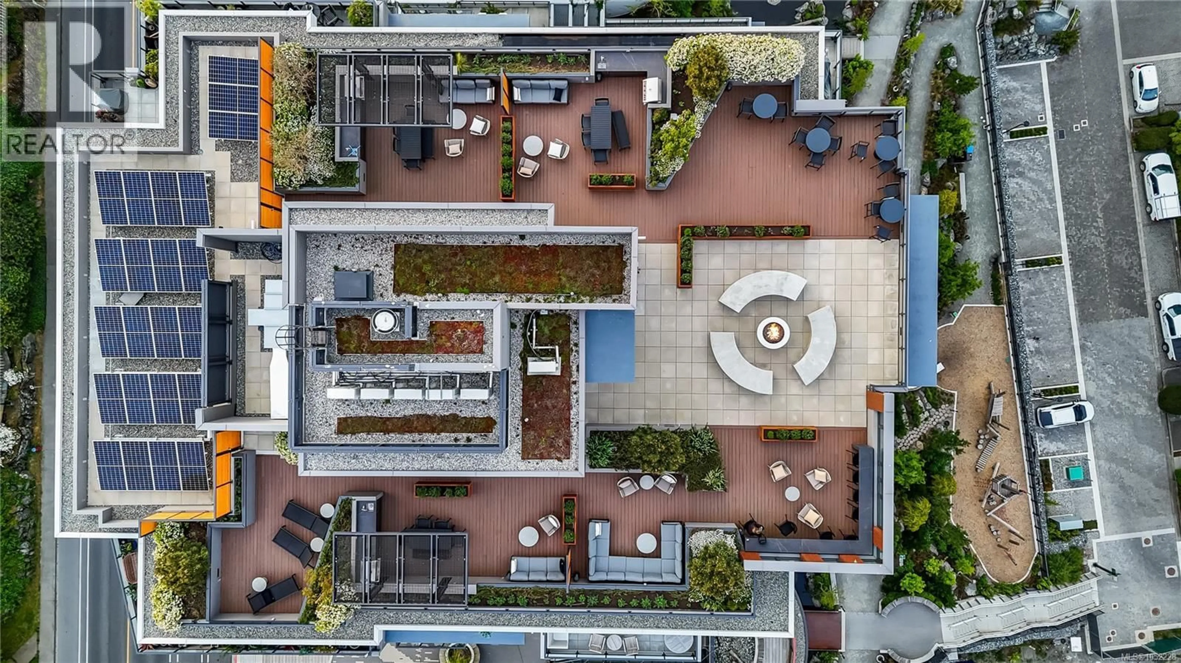 Patio, city buildings view from balcony for 908 - 369 TYEE ROAD, Victoria British Columbia V9A0B6