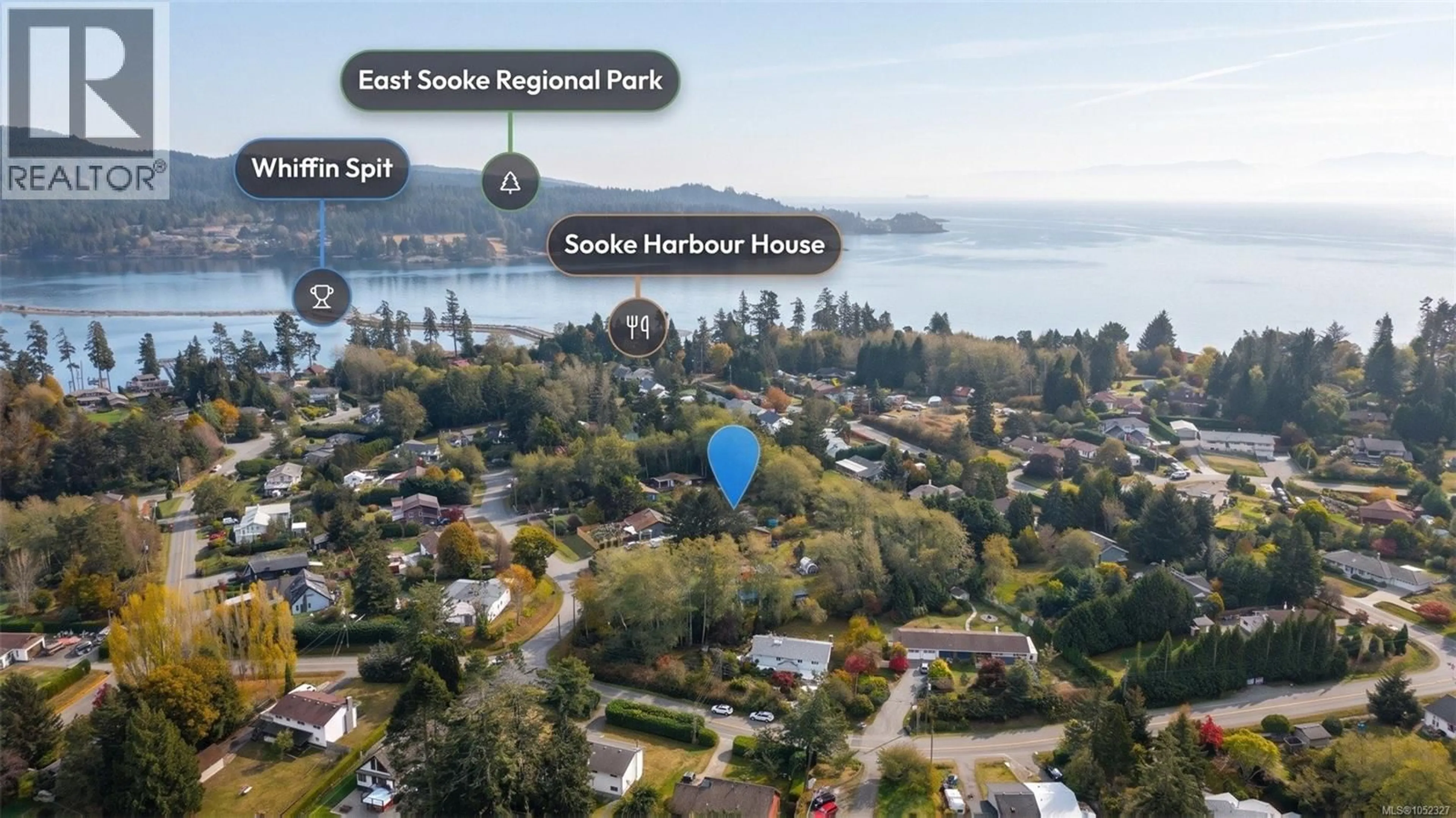 A pic from outside/outdoor area/front of a property/back of a property/a pic from drone, water/lake/river/ocean view for 1602 ONEILL ROAD, Sooke British Columbia V9Z0T5