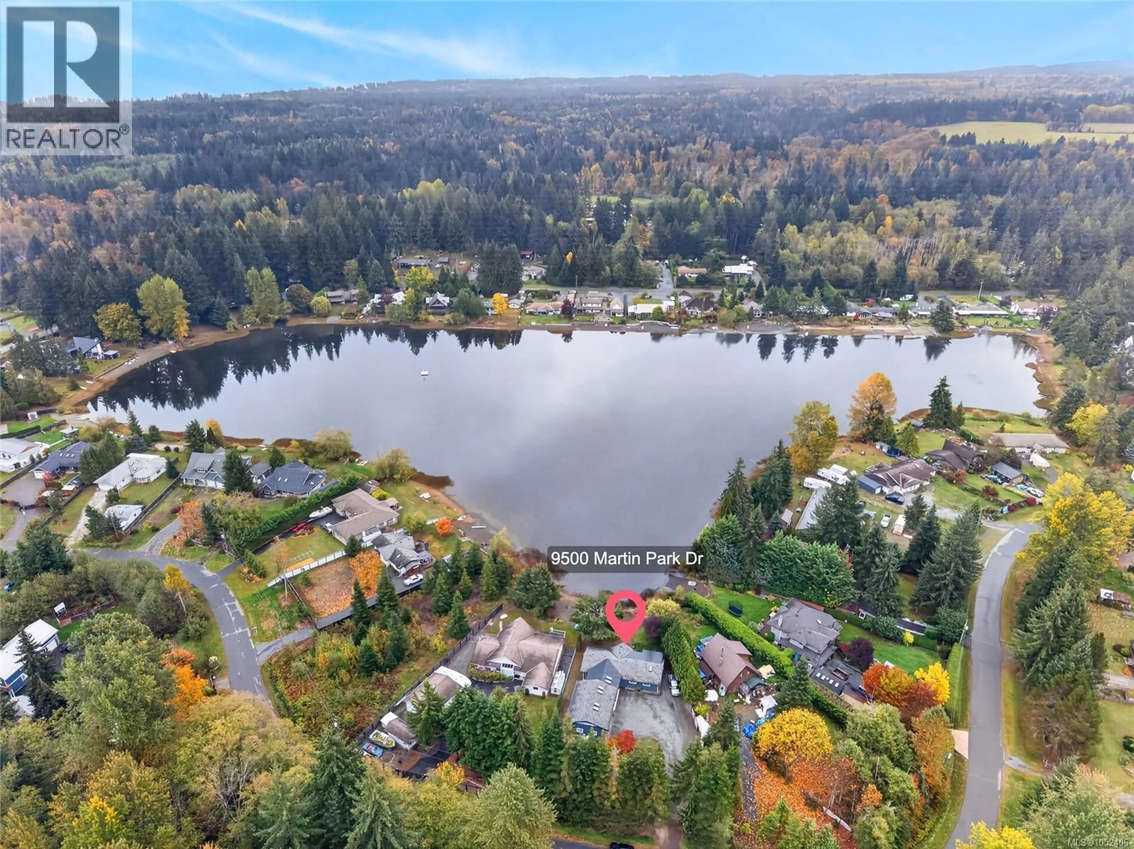 A pic from outside/outdoor area/front of a property/back of a property/a pic from drone, water/lake/river/ocean view for 9500 MARTIN PARK DRIVE, Black Creek British Columbia V9J1C4