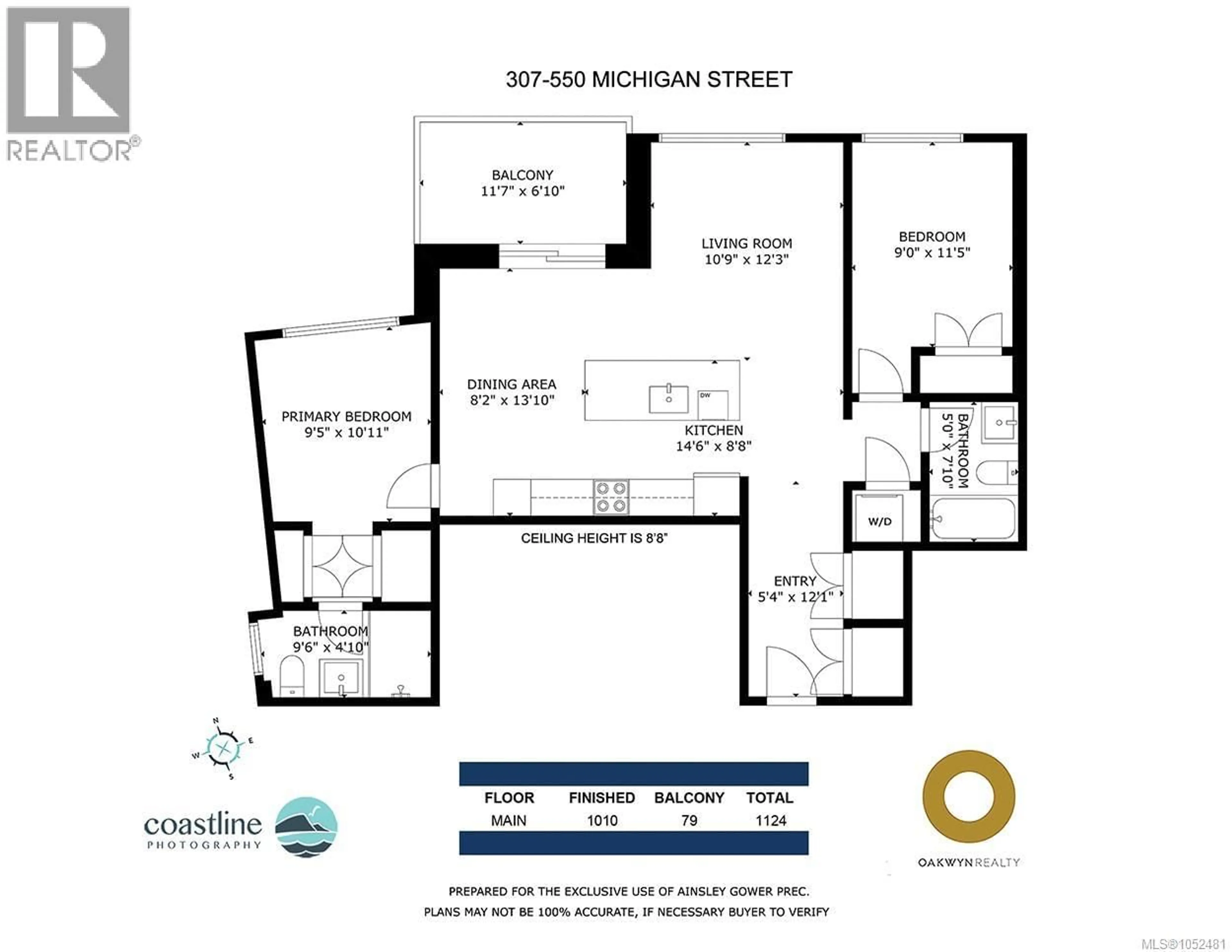 Floor plan for 307 - 550 MICHIGAN STREET, Victoria British Columbia V8V0G3