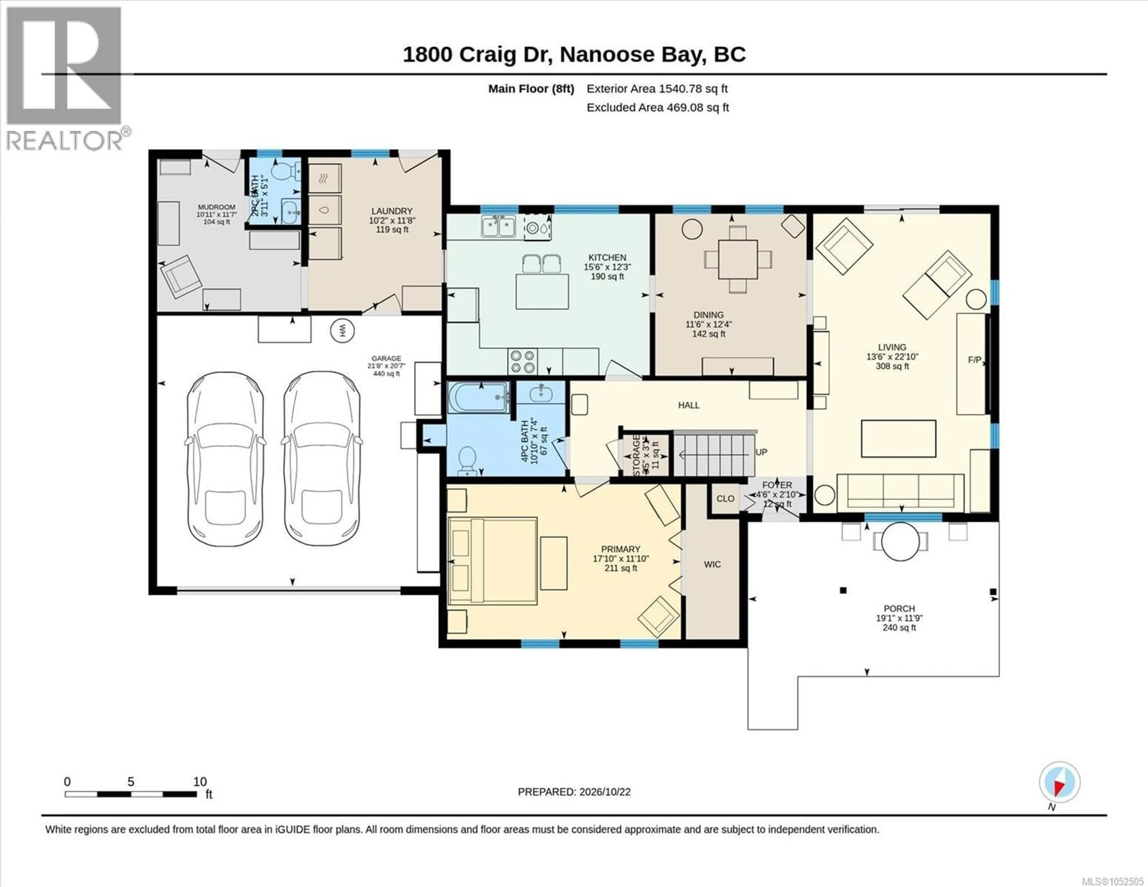 Floor plan for 1800 CRAIG DRIVE, Nanoose Bay British Columbia V9P9C8