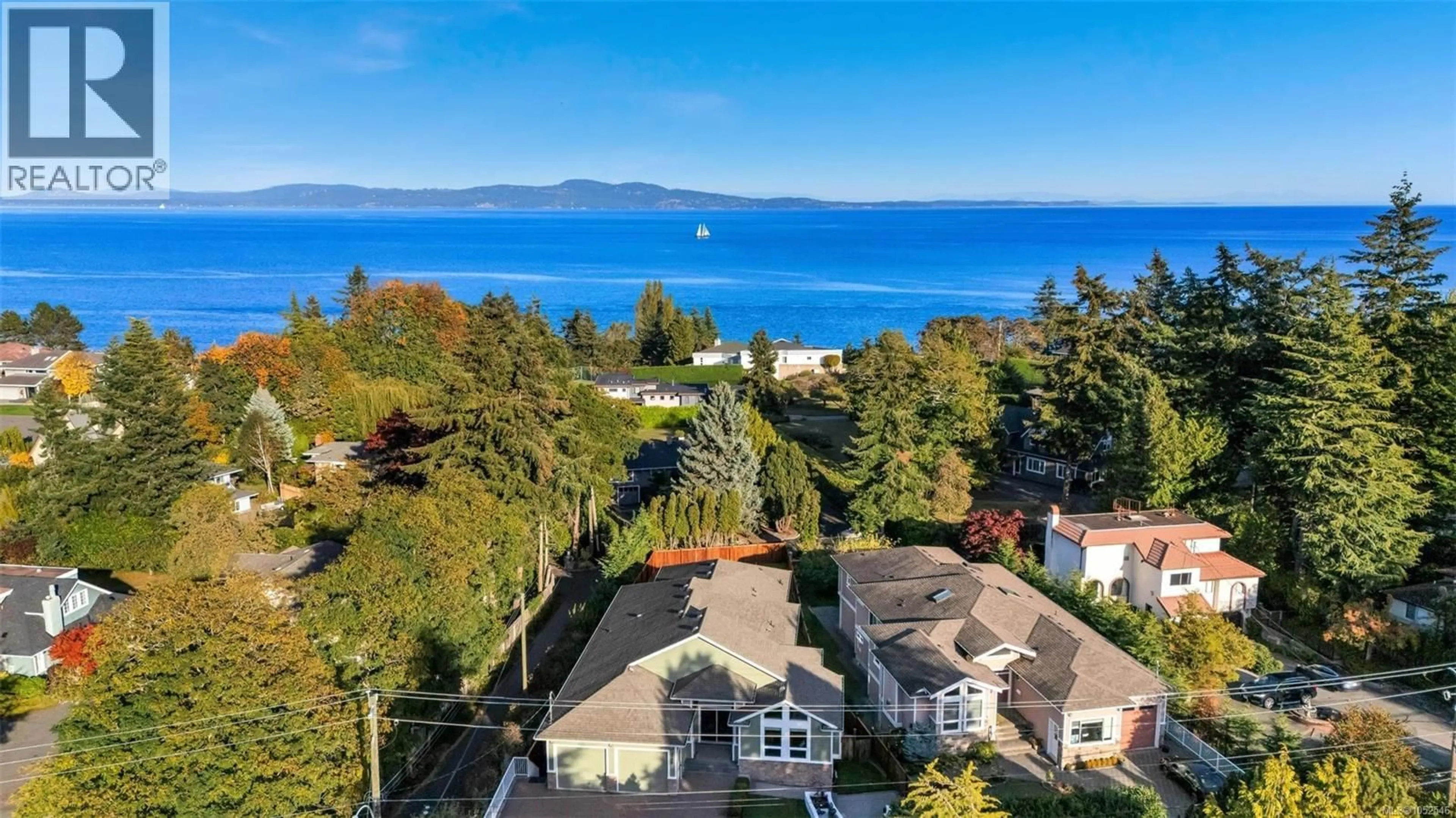 A pic from outside/outdoor area/front of a property/back of a property/a pic from drone, water/lake/river/ocean view for 2168 FERNDALE ROAD, Saanich British Columbia V8Z2Z1