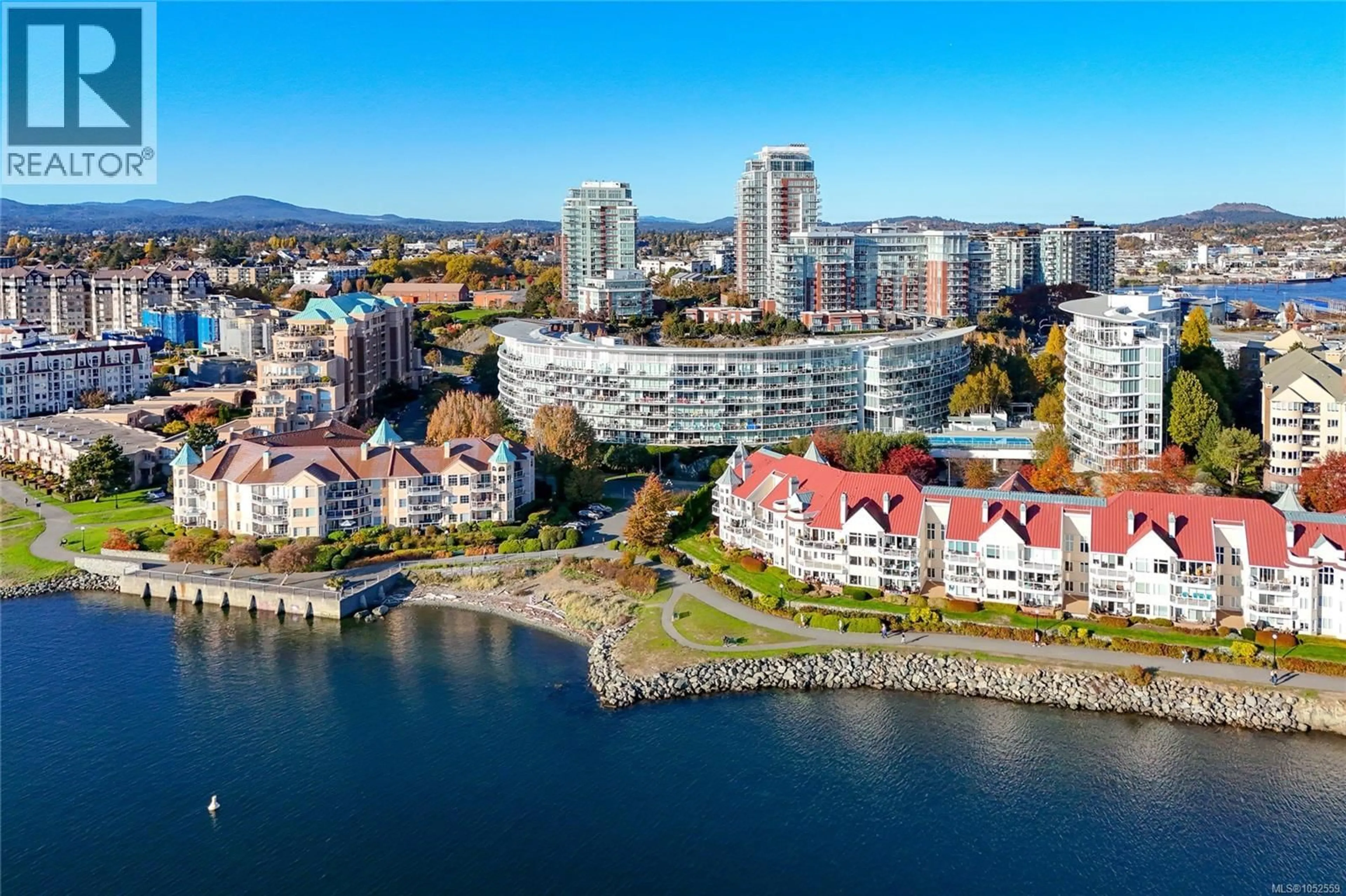 A pic from outside/outdoor area/front of a property/back of a property/a pic from drone, water/lake/river/ocean view for 104 - 68 SONGHEES ROAD, Victoria British Columbia V9A0A3