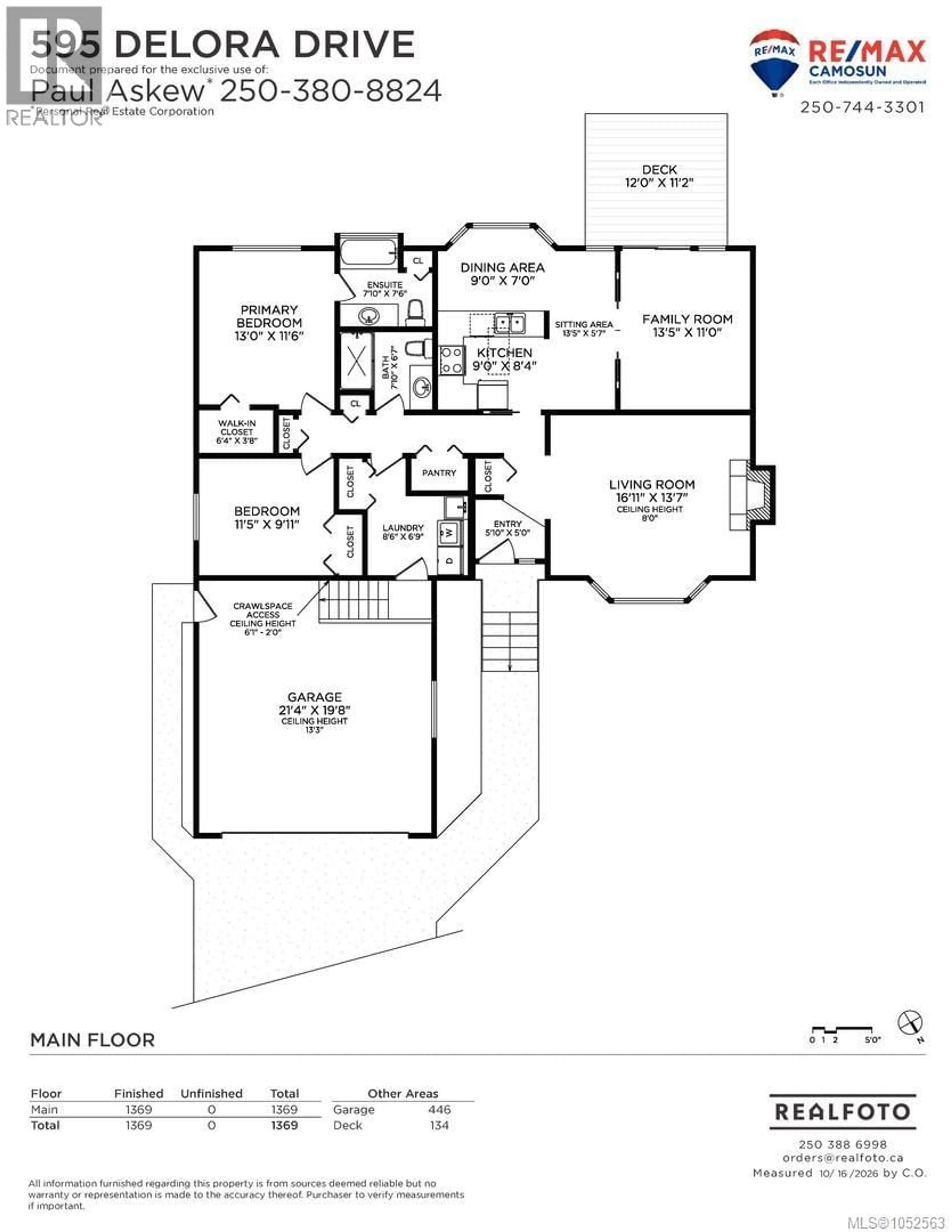 Floor plan for 595 DELORA DRIVE, Colwood British Columbia V9C3S2