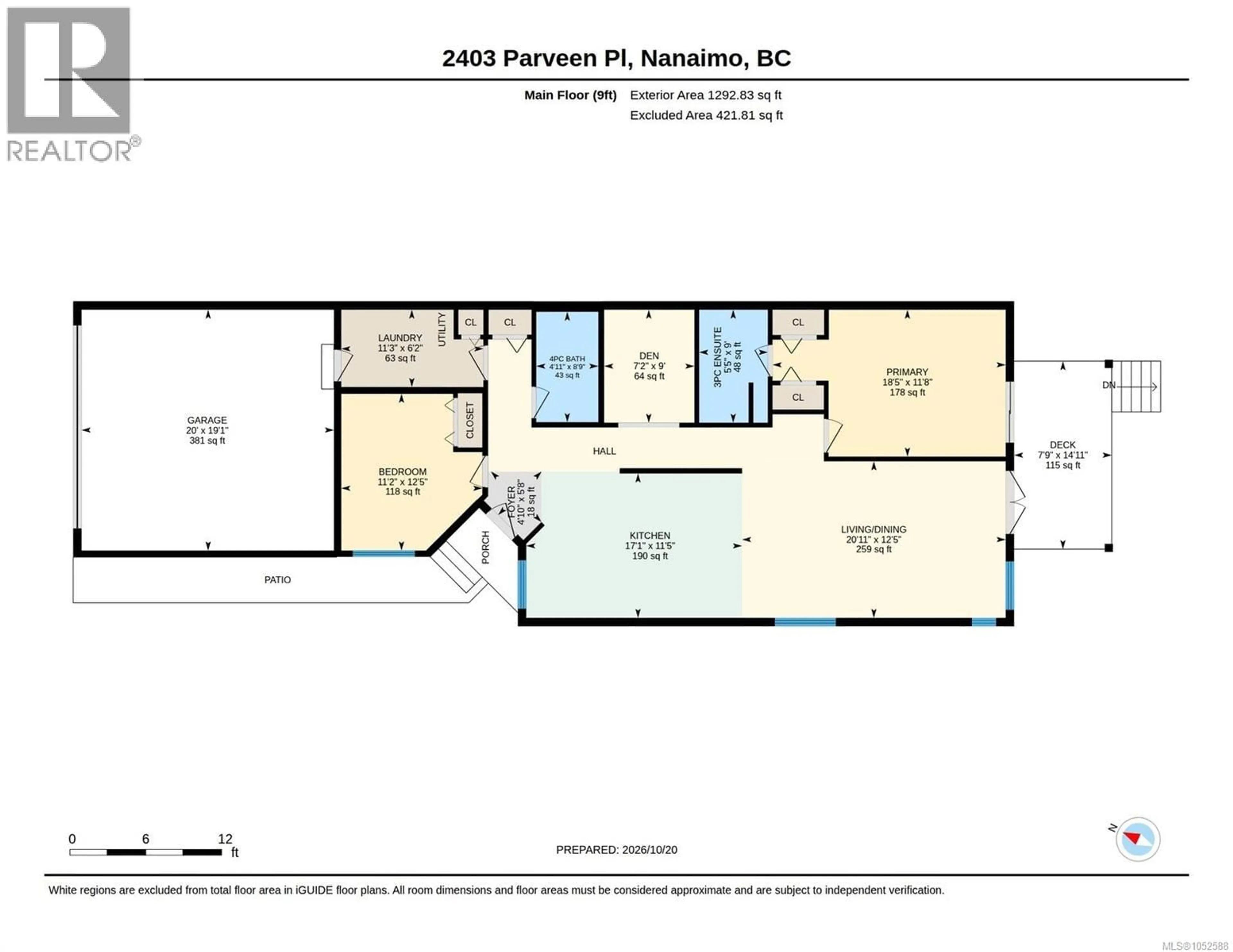 Floor plan for 2403 PARVEEN PLACE, Nanaimo British Columbia V9T3L2