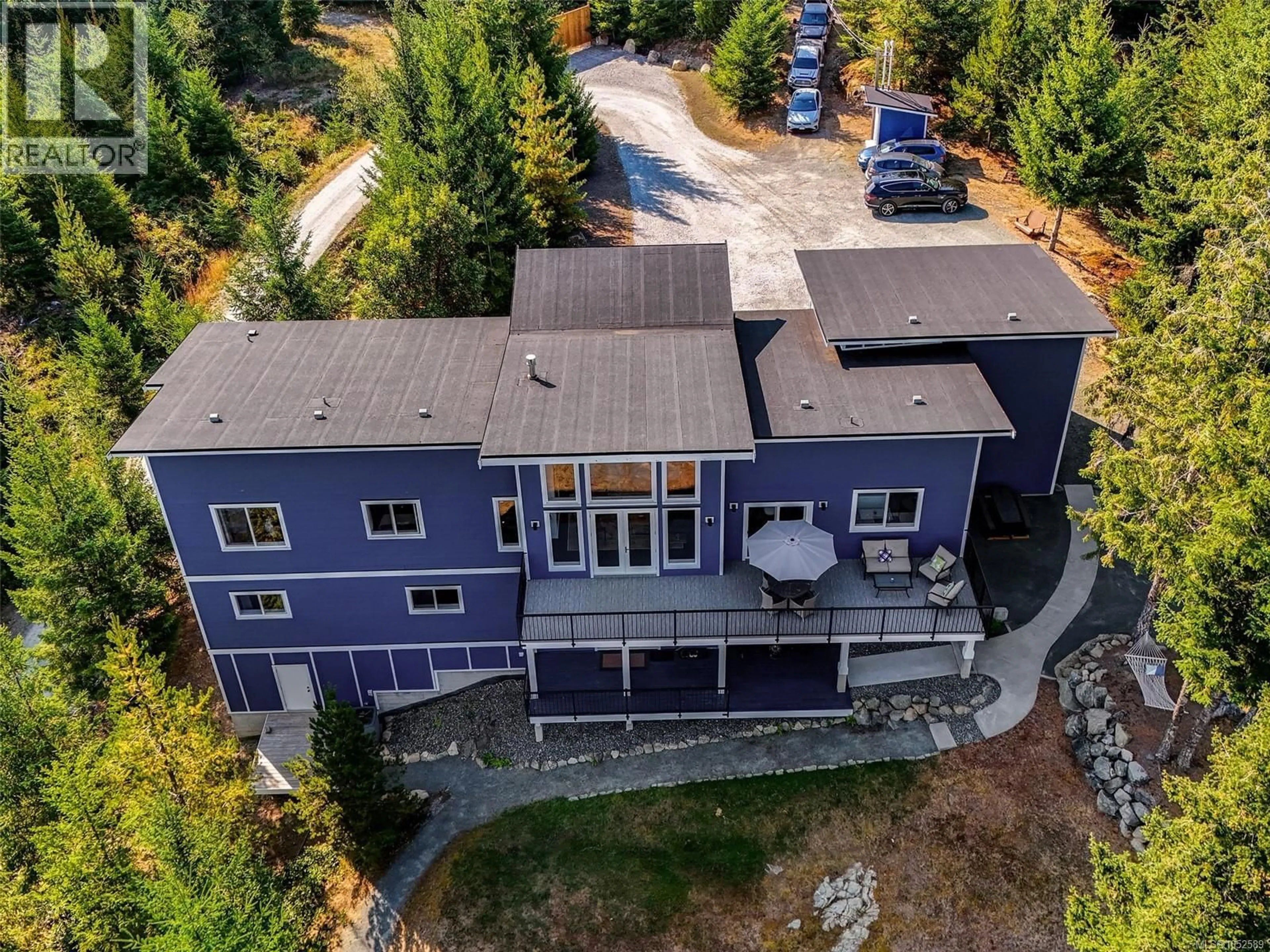 A pic from outside/outdoor area/front of a property/back of a property/a pic from drone, unknown for 4836 GOLDSTREAM HEIGHTS DRIVE, Shawnigan Lake British Columbia V8H2J1