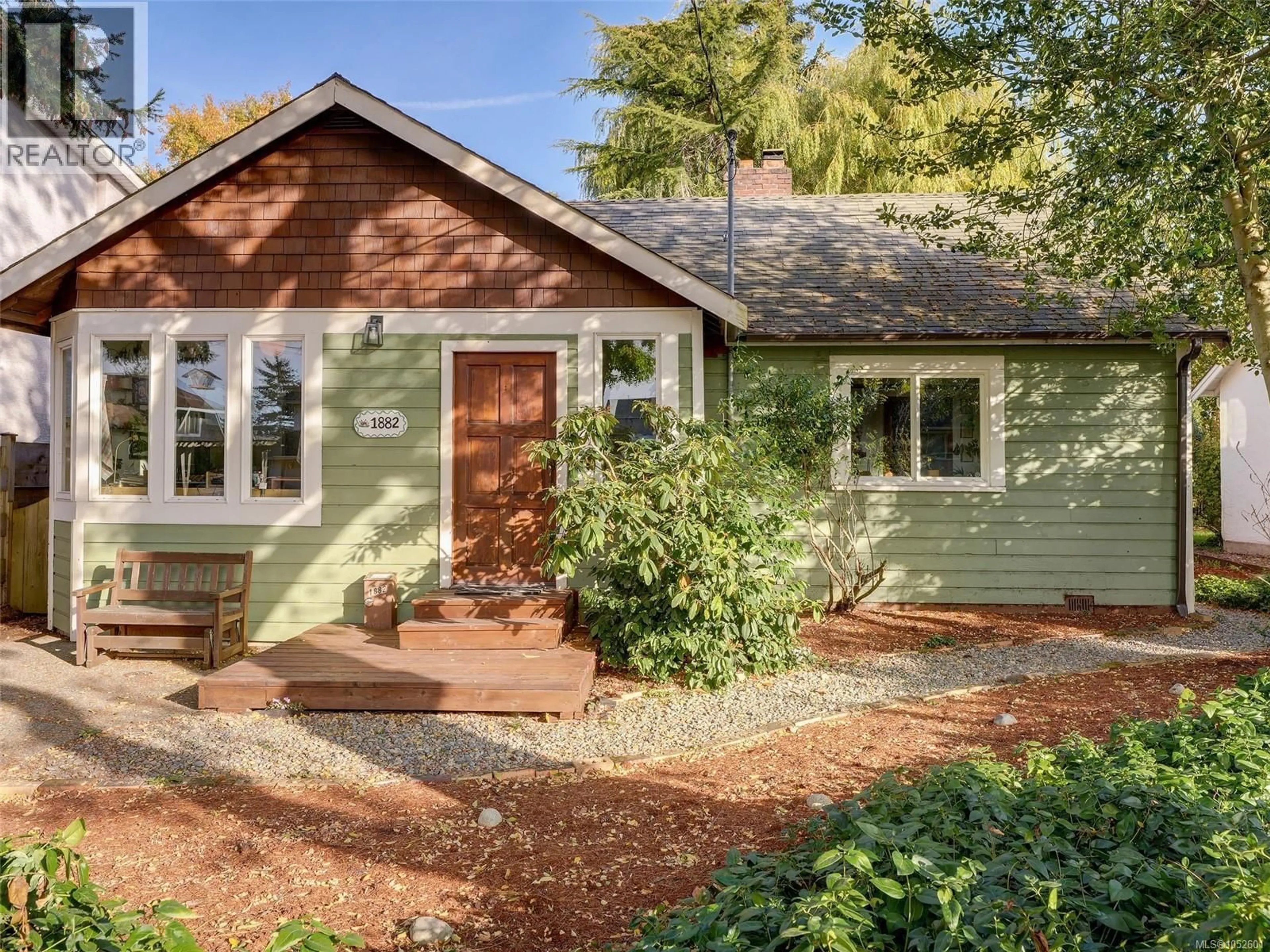 Home with vinyl exterior material, street for 1882 NEIL STREET, Saanich British Columbia V8R3C7
