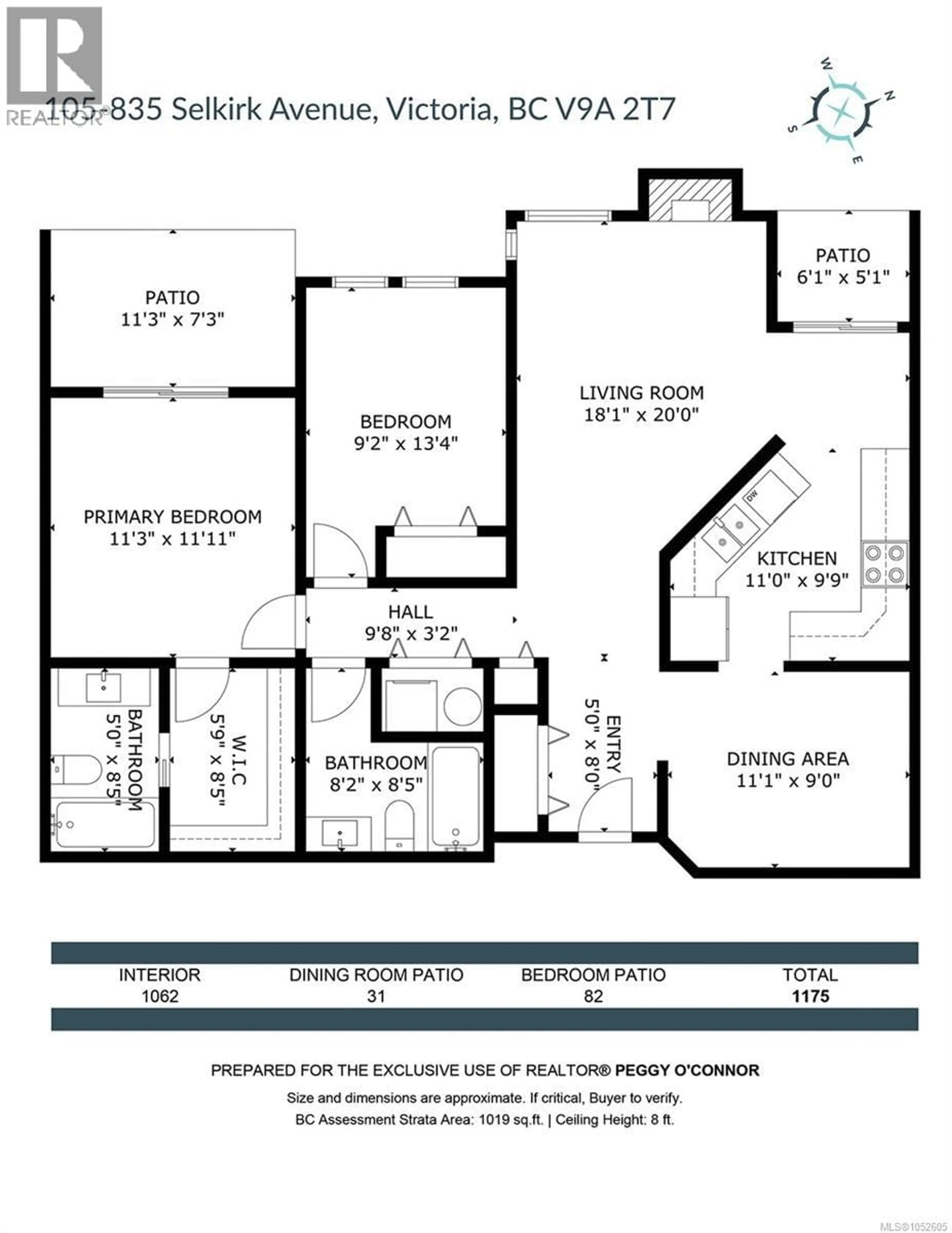 Floor plan for 105 - 835 SELKIRK AVENUE, Esquimalt British Columbia V9A2T7