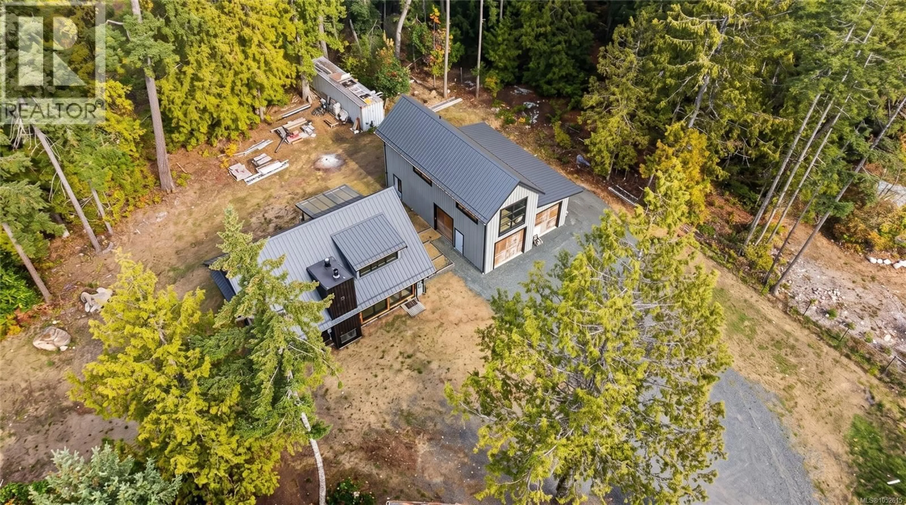 A pic from outside/outdoor area/front of a property/back of a property/a pic from drone, forest/trees view for 1195 EVERGREEN WAY, Parksville British Columbia V9P2B1