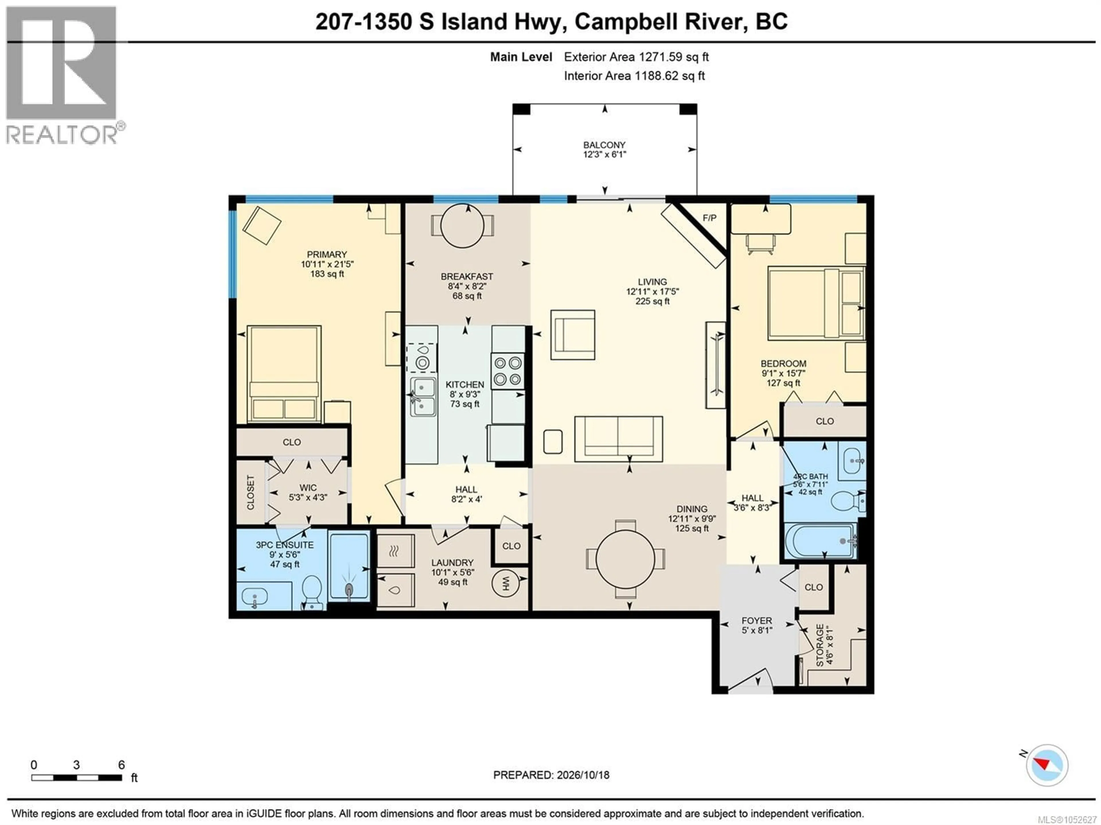 Floor plan for 207 - 1350 ISLAND HIGHWAY SOUTH, Campbell River British Columbia V9W1B7