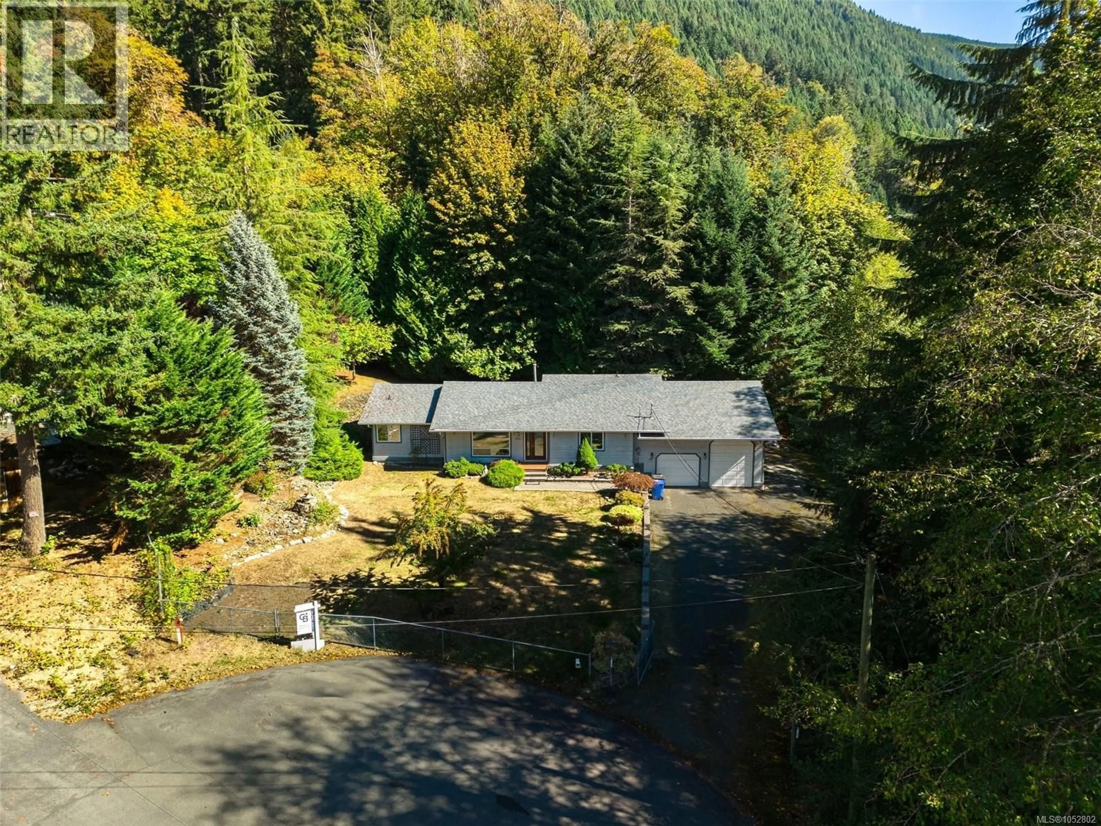 A pic from outside/outdoor area/front of a property/back of a property/a pic from drone, forest/trees view for 8133 MIRACLE CLOSE, Youbou British Columbia V0R3E1