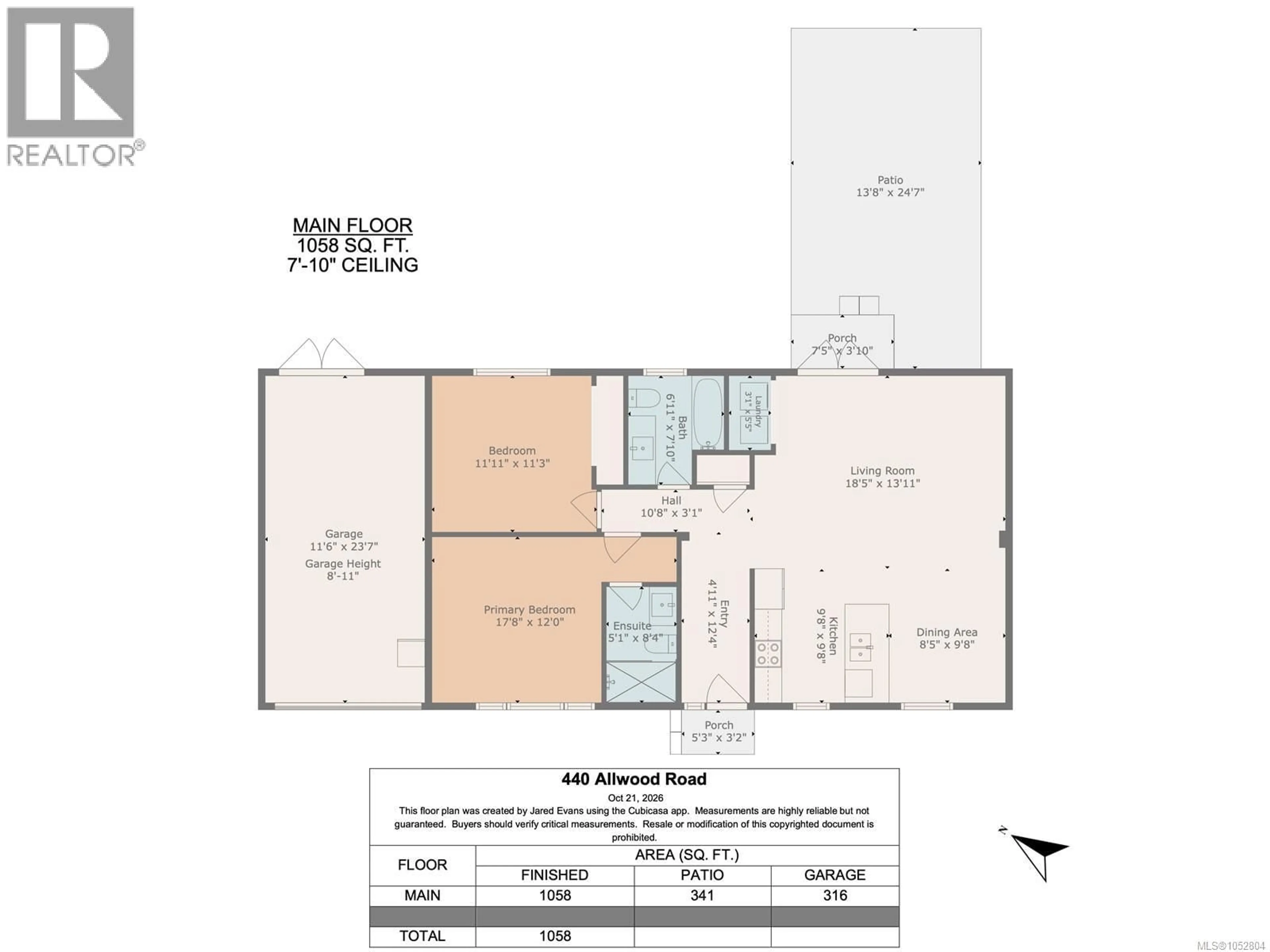 Floor plan for 440 ALLWOOD ROAD, Parksville British Columbia V9P1C2