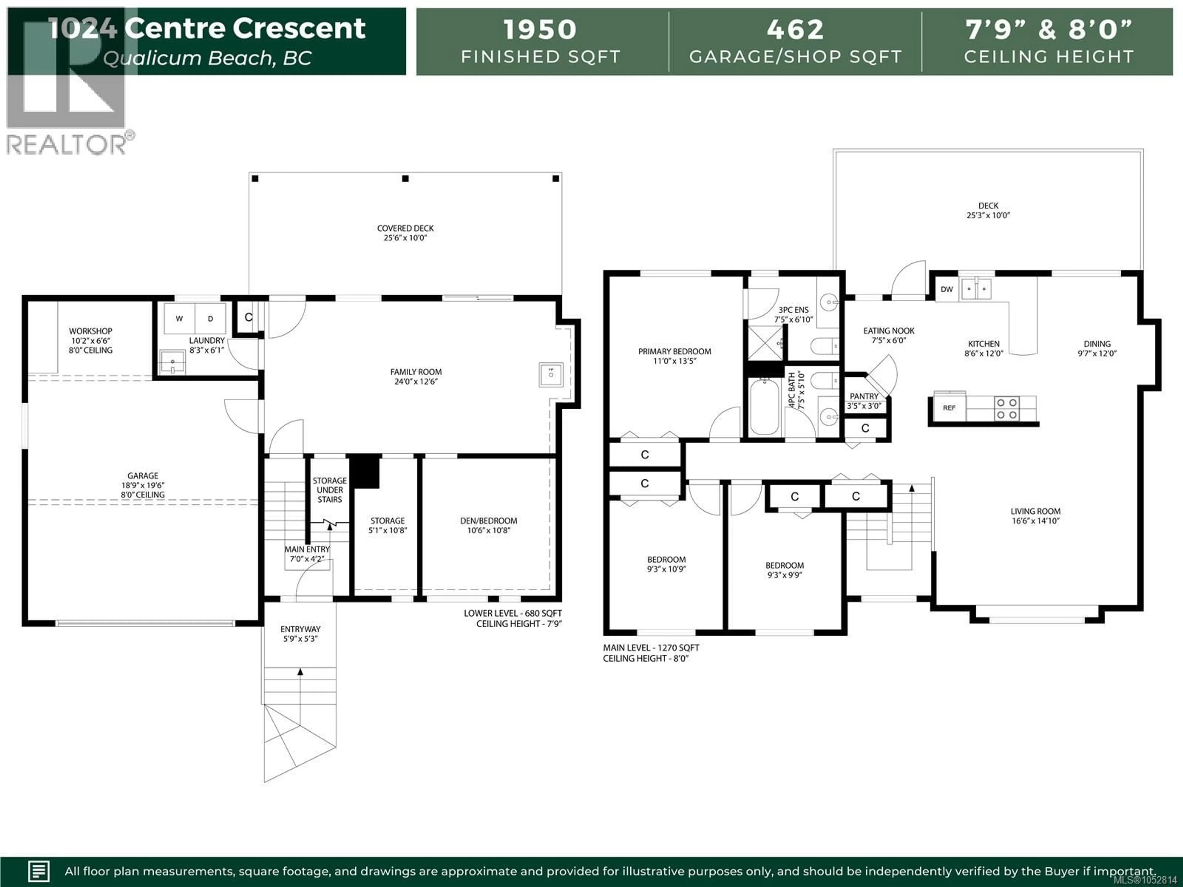 Floor plan for 1024 CENTRE CRESCENT, Qualicum Beach British Columbia V9K2G6