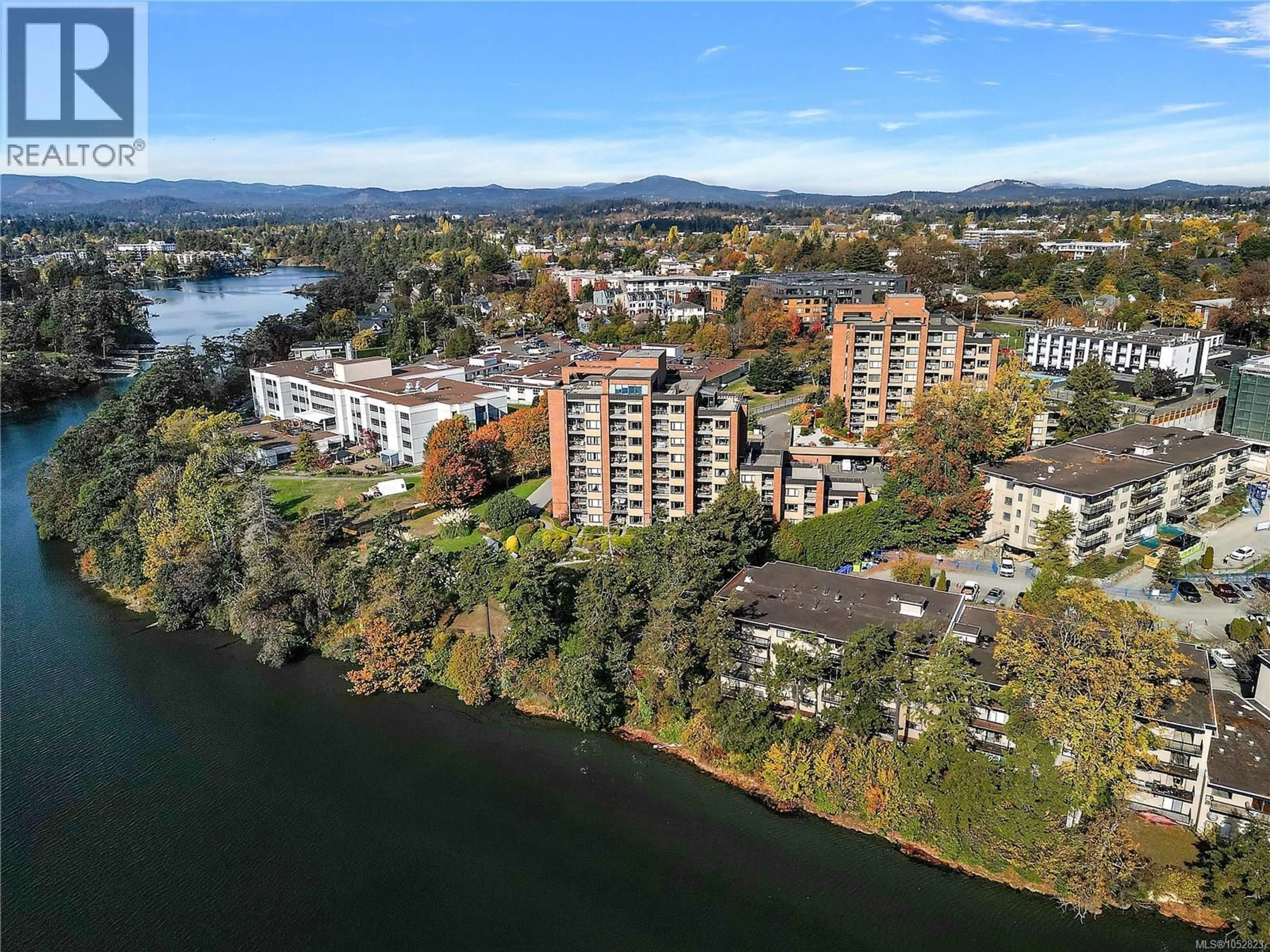 A pic from outside/outdoor area/front of a property/back of a property/a pic from drone, water/lake/river/ocean view for 802 - 105 GORGE ROAD EAST, Victoria British Columbia V9A6Z3
