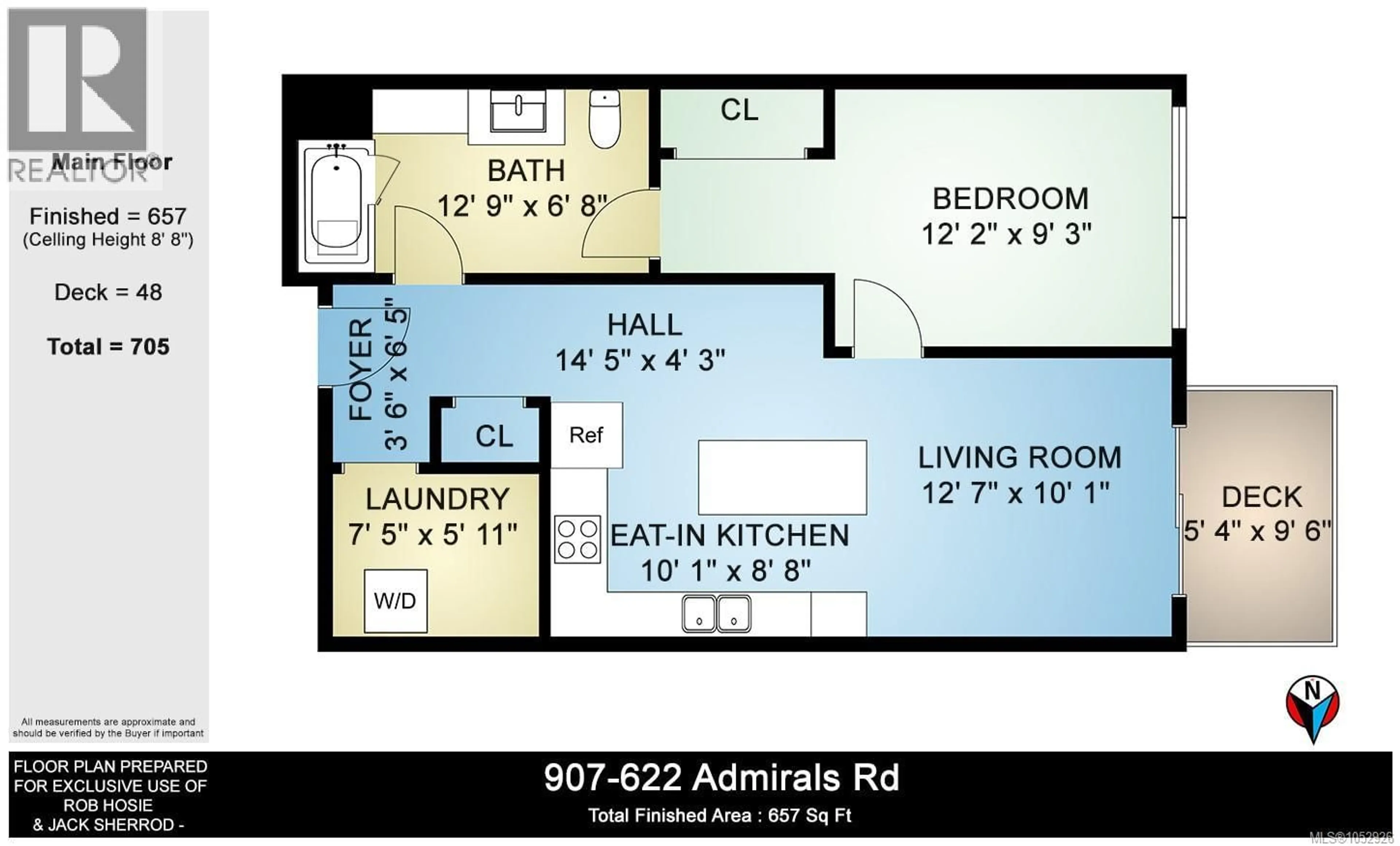 Floor plan for 907 - 622 ADMIRALS ROAD, Esquimalt British Columbia V9A2N7