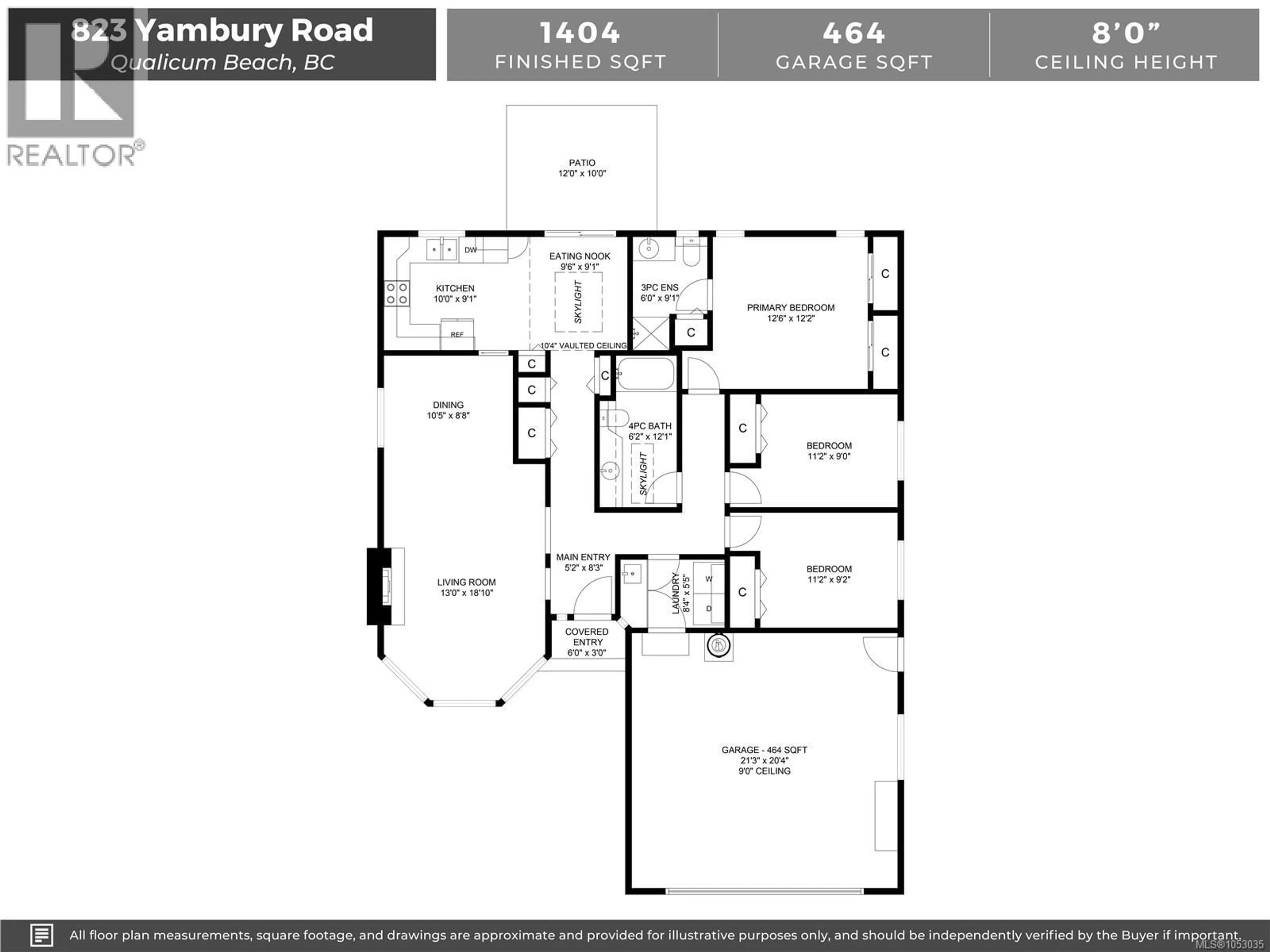Floor plan for 823 YAMBURY ROAD, Qualicum Beach British Columbia V9K2K8