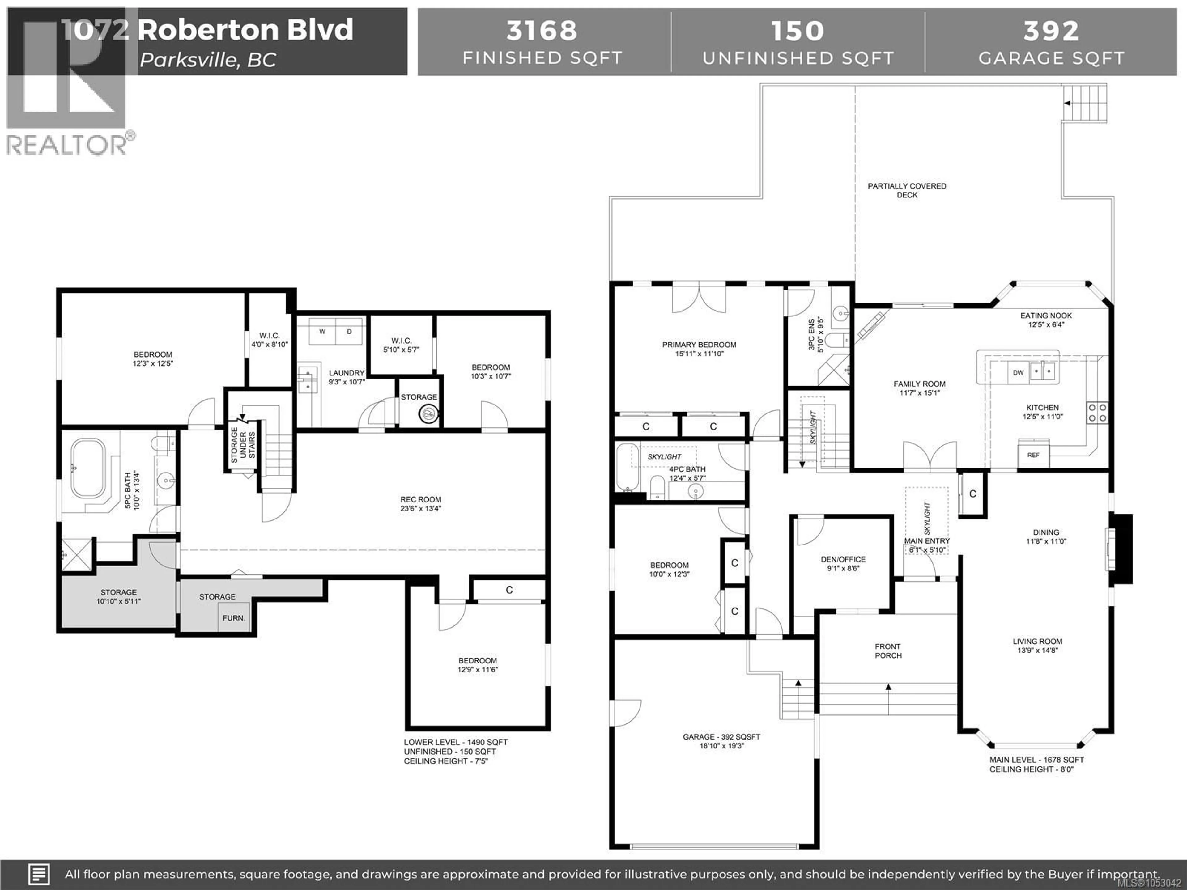 Floor plan for 1072 ROBERTON BOULEVARD, Parksville British Columbia V9P2N9