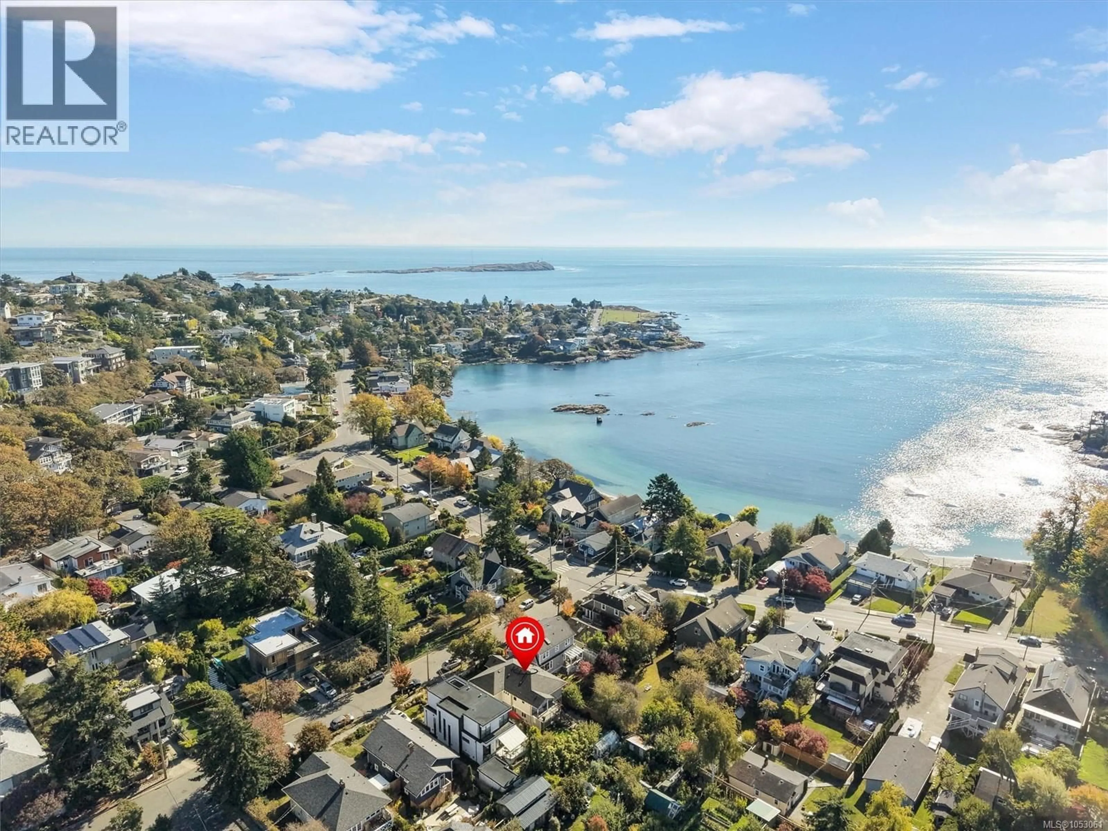 A pic from outside/outdoor area/front of a property/back of a property/a pic from drone, water/lake/river/ocean view for 220 IRVING ROAD, Victoria British Columbia V8S3Z9