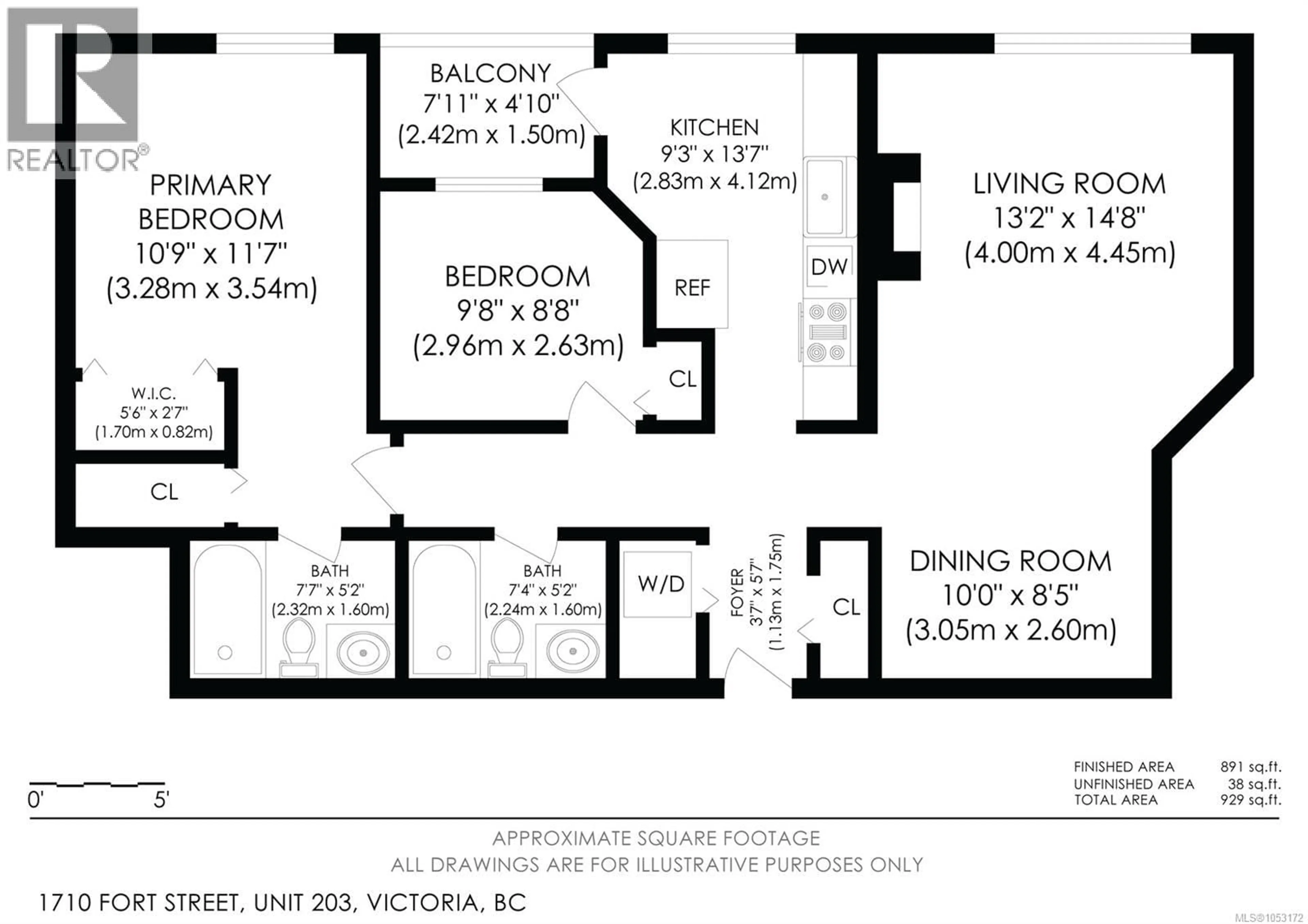 Floor plan for 203 - 1710 FORT STREET, Victoria British Columbia V8R1J2