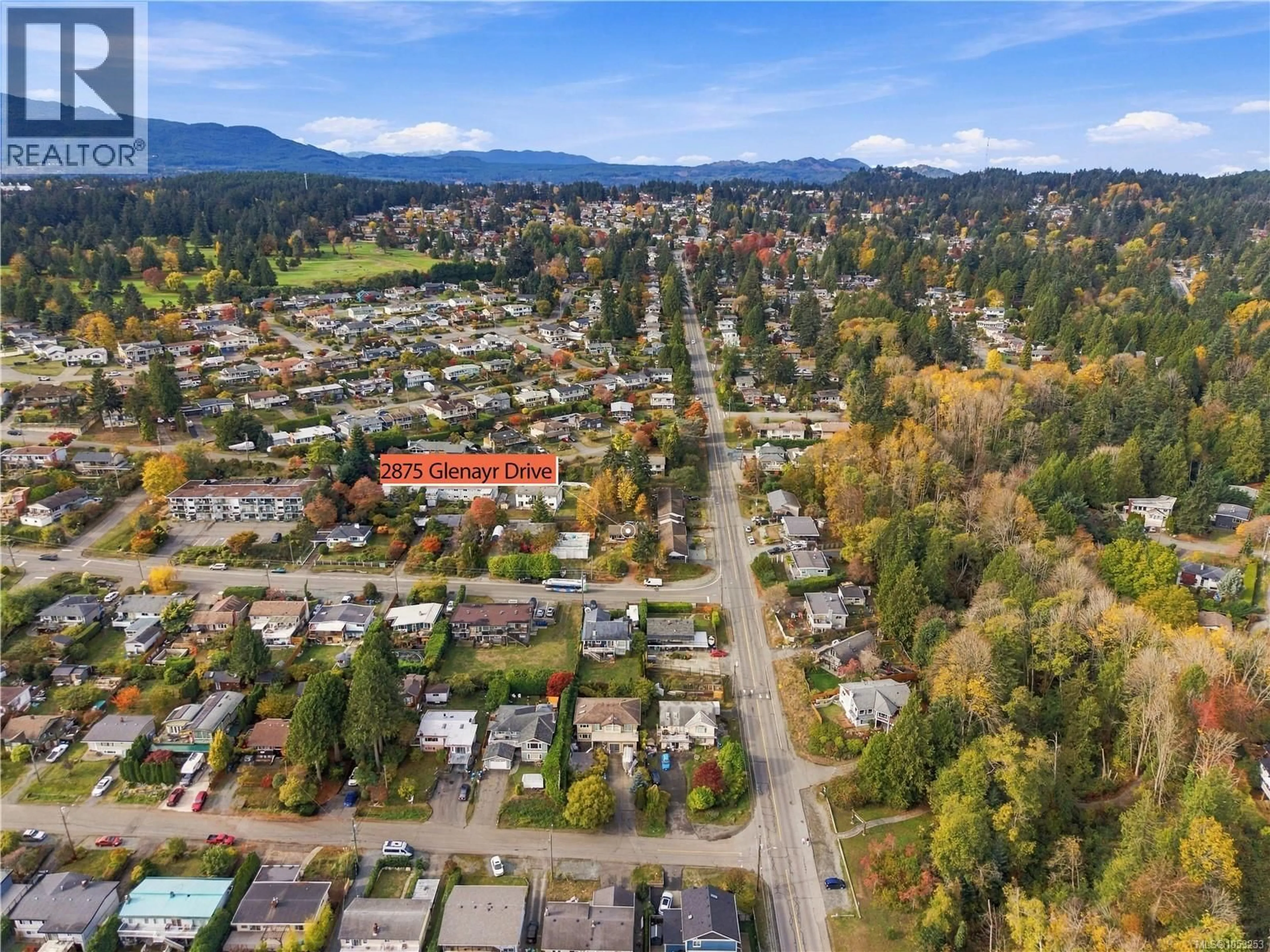 A pic from outside/outdoor area/front of a property/back of a property/a pic from drone, mountain view for 2875 GLENAYR DRIVE, Nanaimo British Columbia V9S3S7