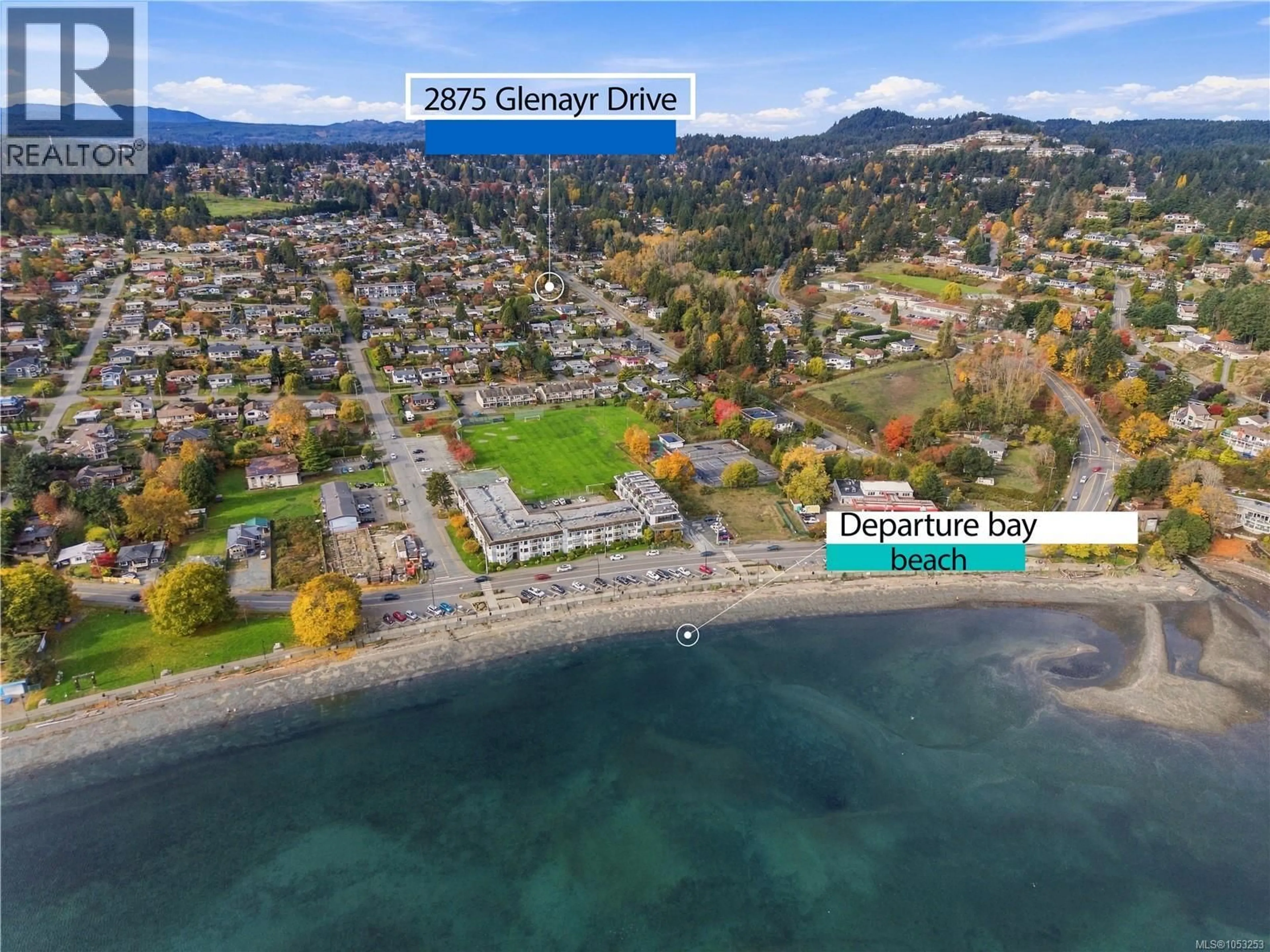 A pic from outside/outdoor area/front of a property/back of a property/a pic from drone, water/lake/river/ocean view for 2875 GLENAYR DRIVE, Nanaimo British Columbia V9S3S7