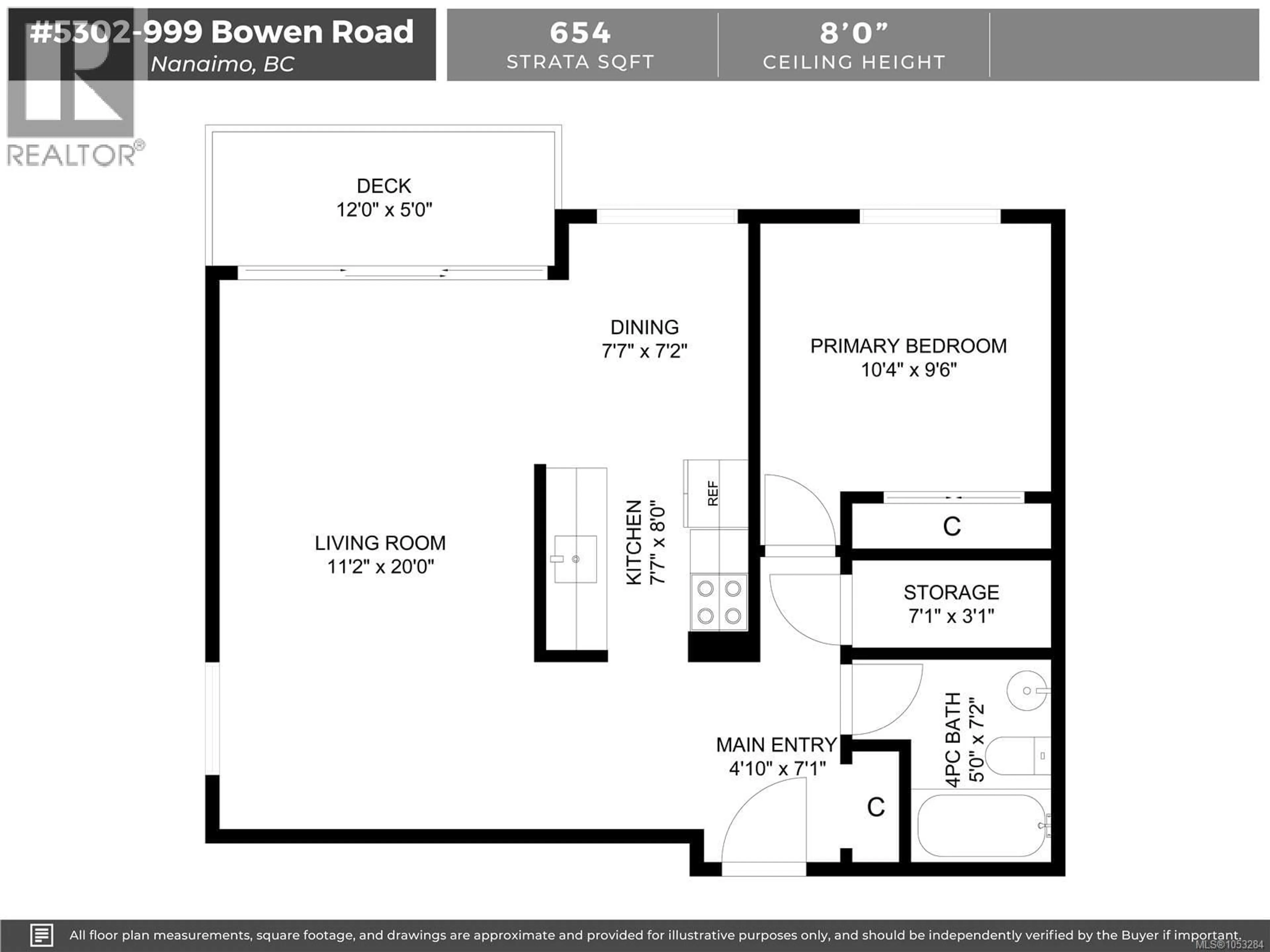 Floor plan for 5302 - 999 BOWEN ROAD, Nanaimo British Columbia V9R2A4