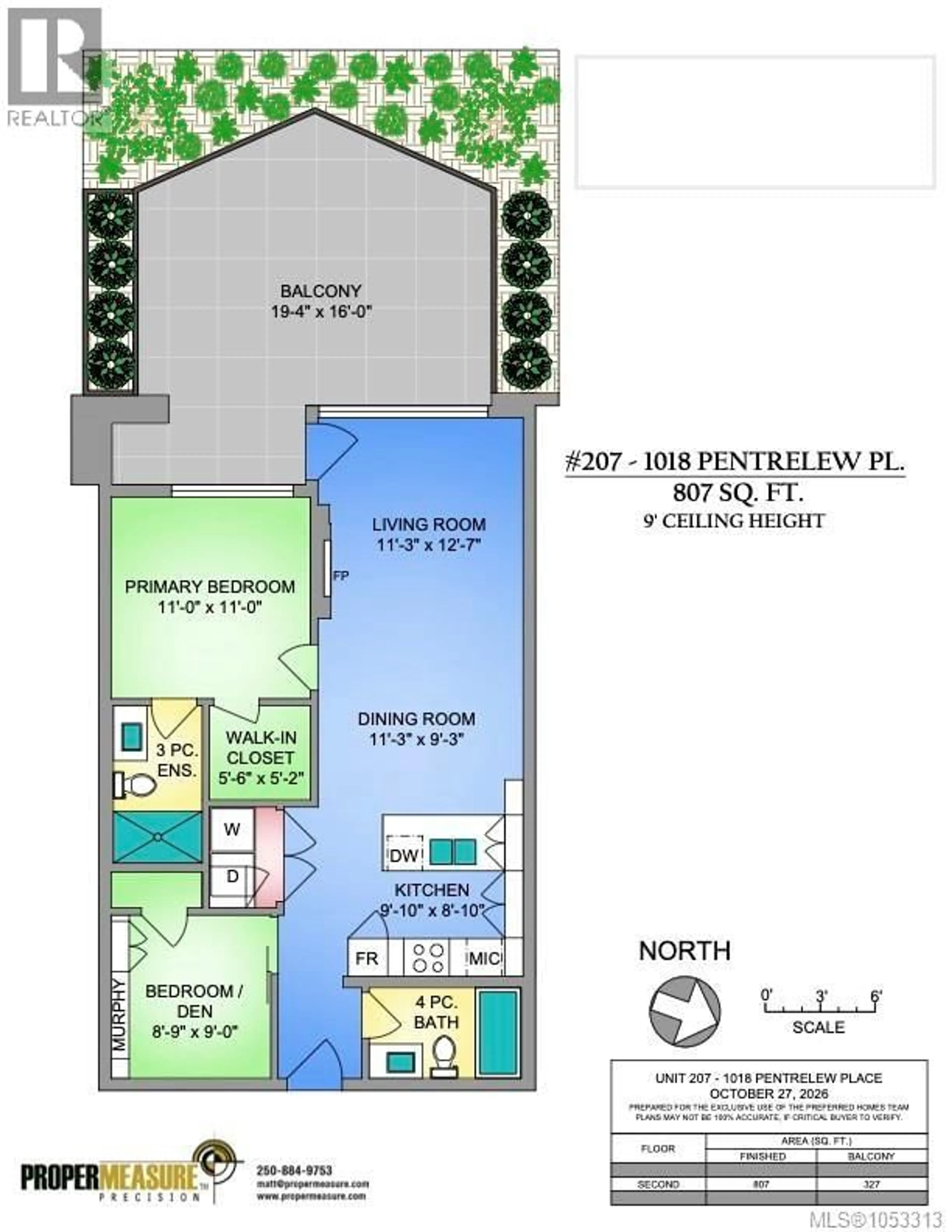 Floor plan for 207 - 1018 PENTRELEW PLACE, Victoria British Columbia V8V4J4
