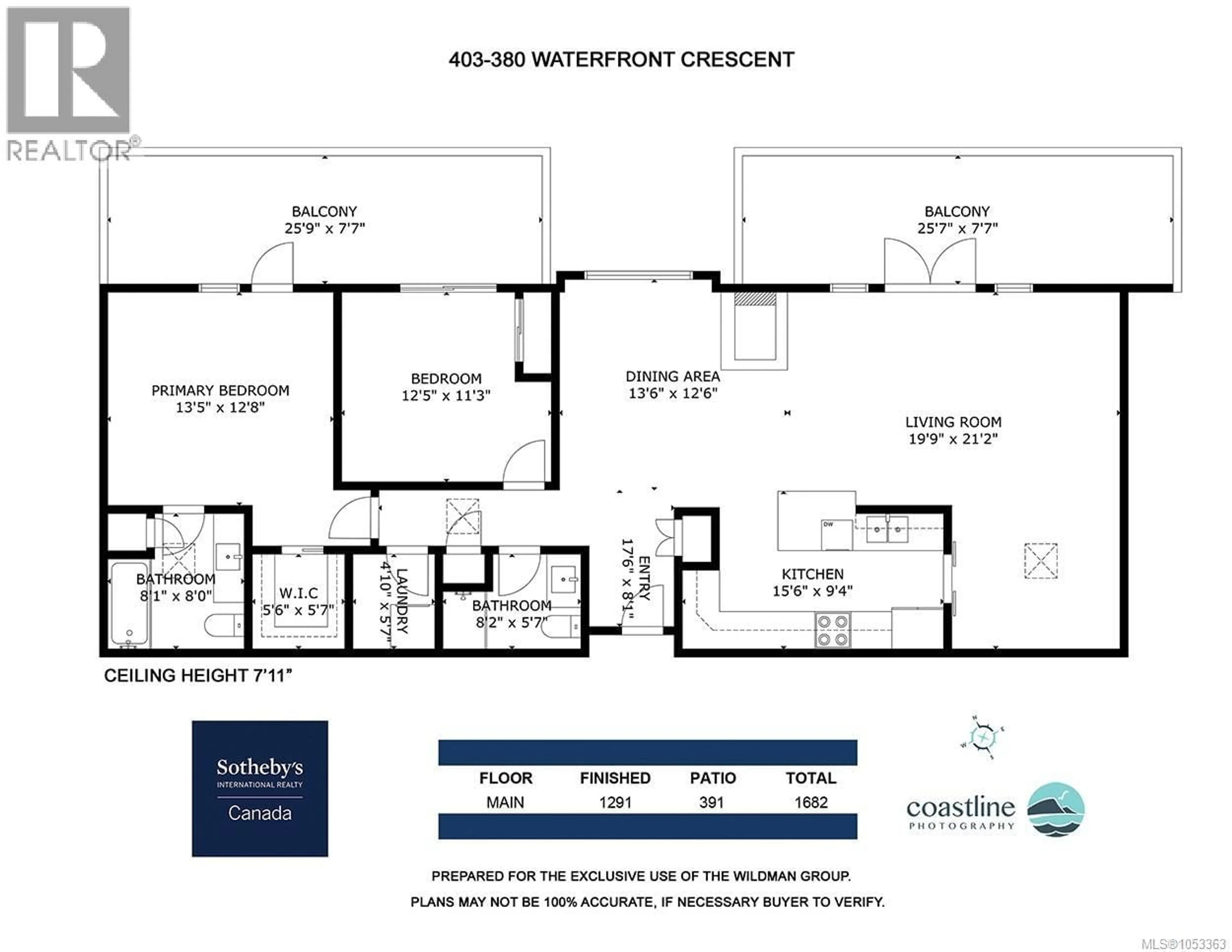 Floor plan for 403 - 380 WATERFRONT CRESCENT, Victoria British Columbia V8T5K3