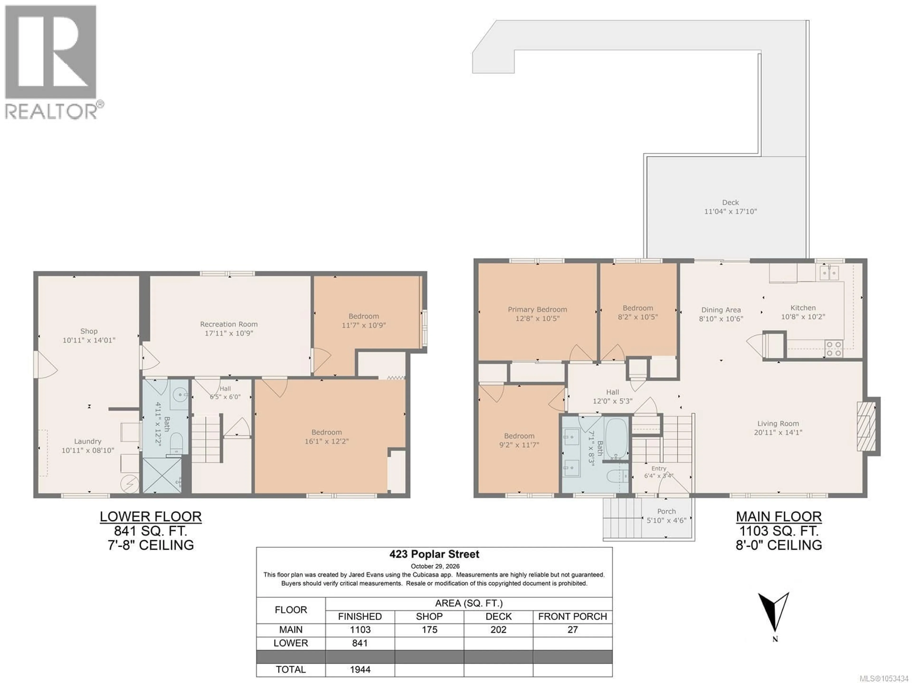 Floor plan for 423 POPLAR STREET, Nanaimo British Columbia V9S2H1