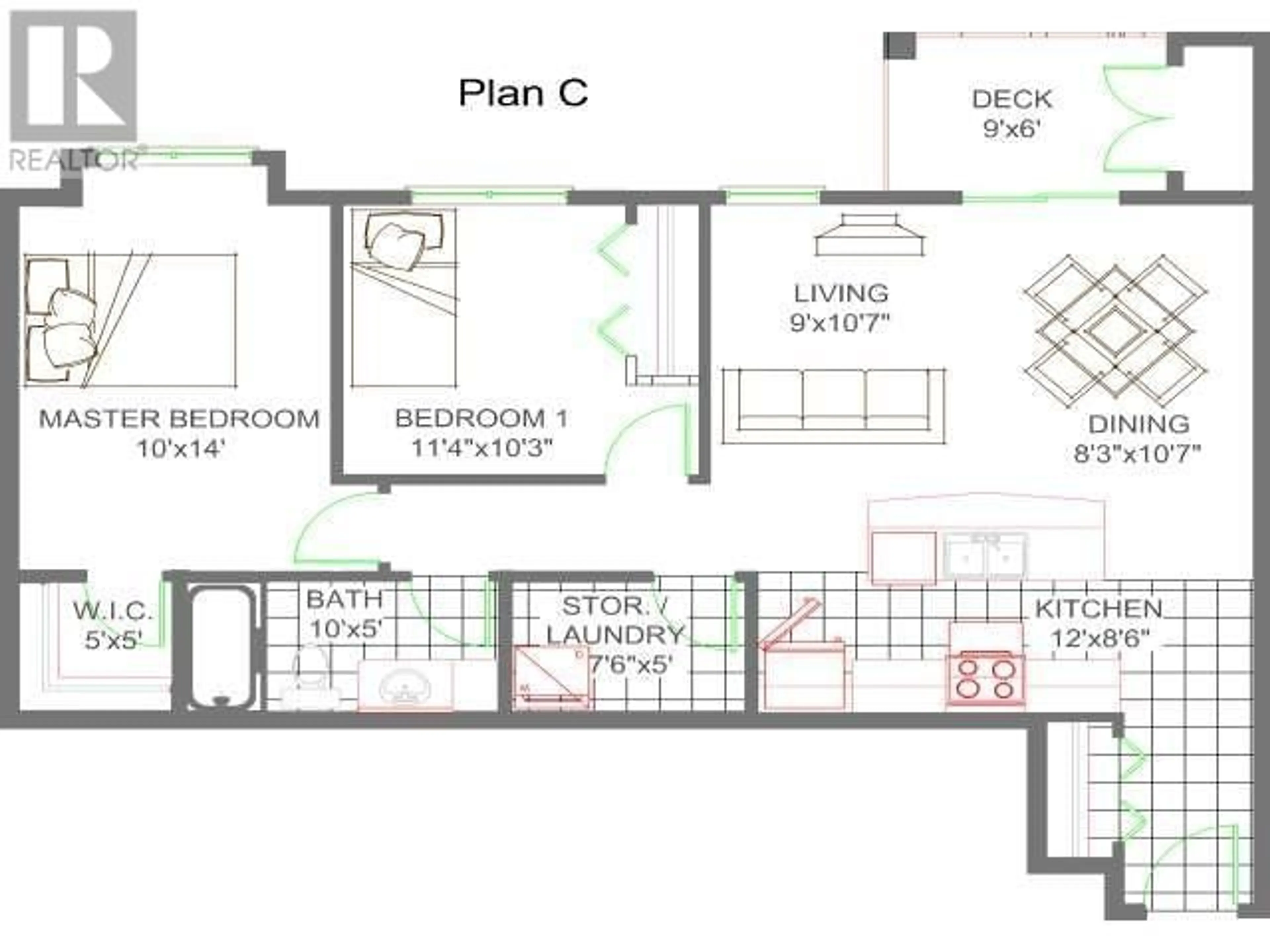 Floor plan for 407-5170 DALLAS DRIVE, Kamloops British Columbia V2C0C7