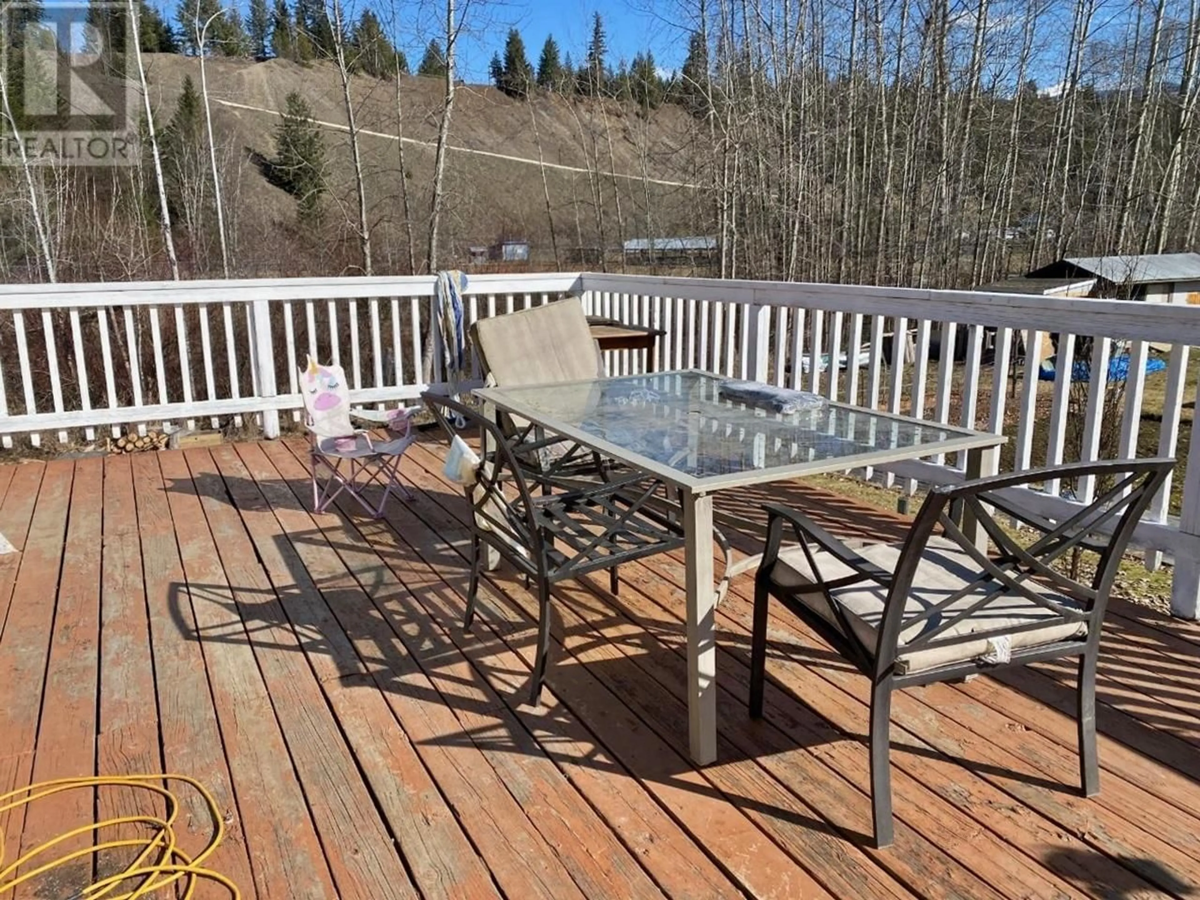 Patio, the fenced backyard for 405 DESFOSSES Road, Clearwater British Columbia V0E1N1