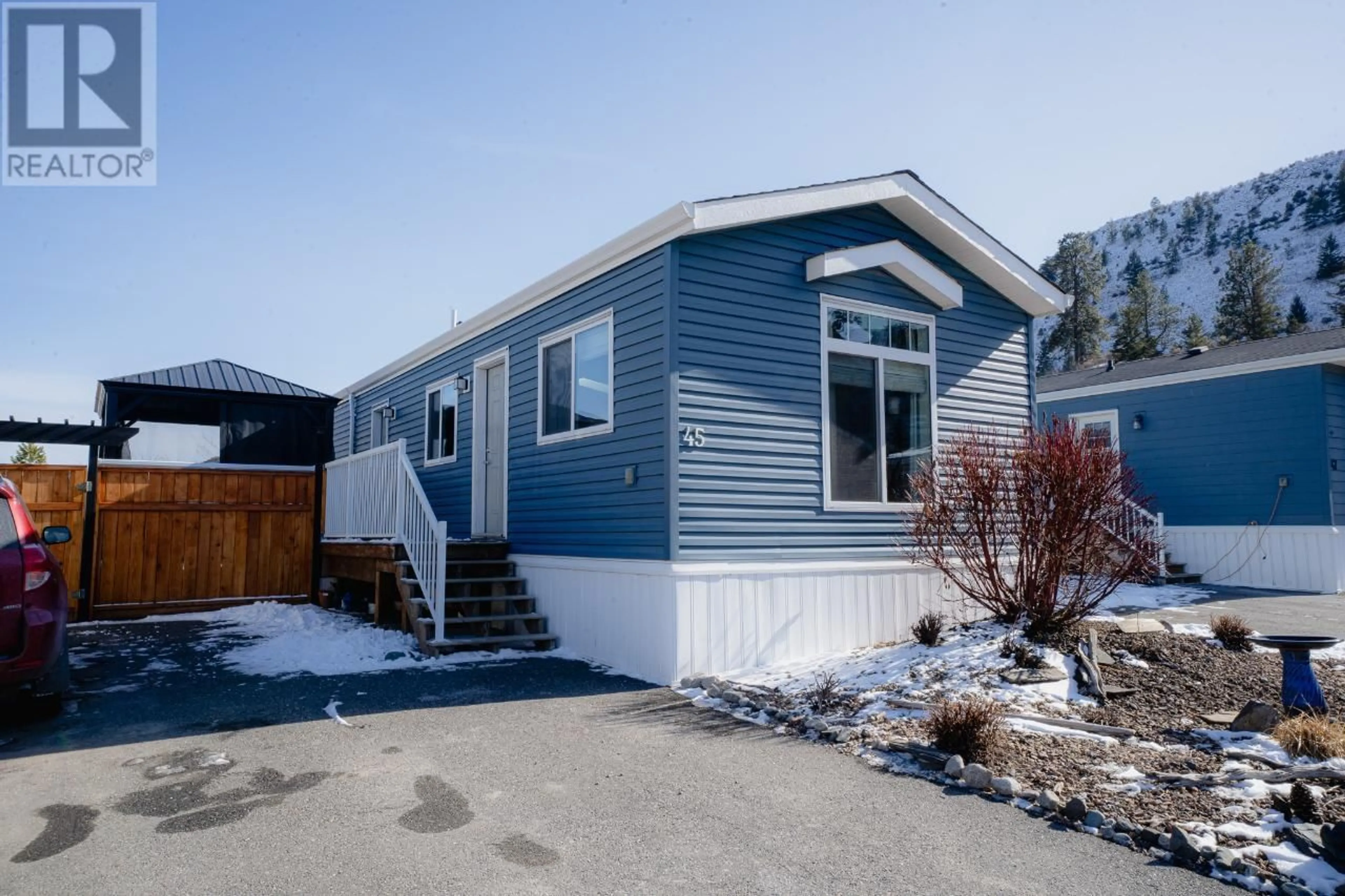 Home with vinyl exterior material for 45-7805 DALLAS DRIVE, Kamloops British Columbia V2C0E5