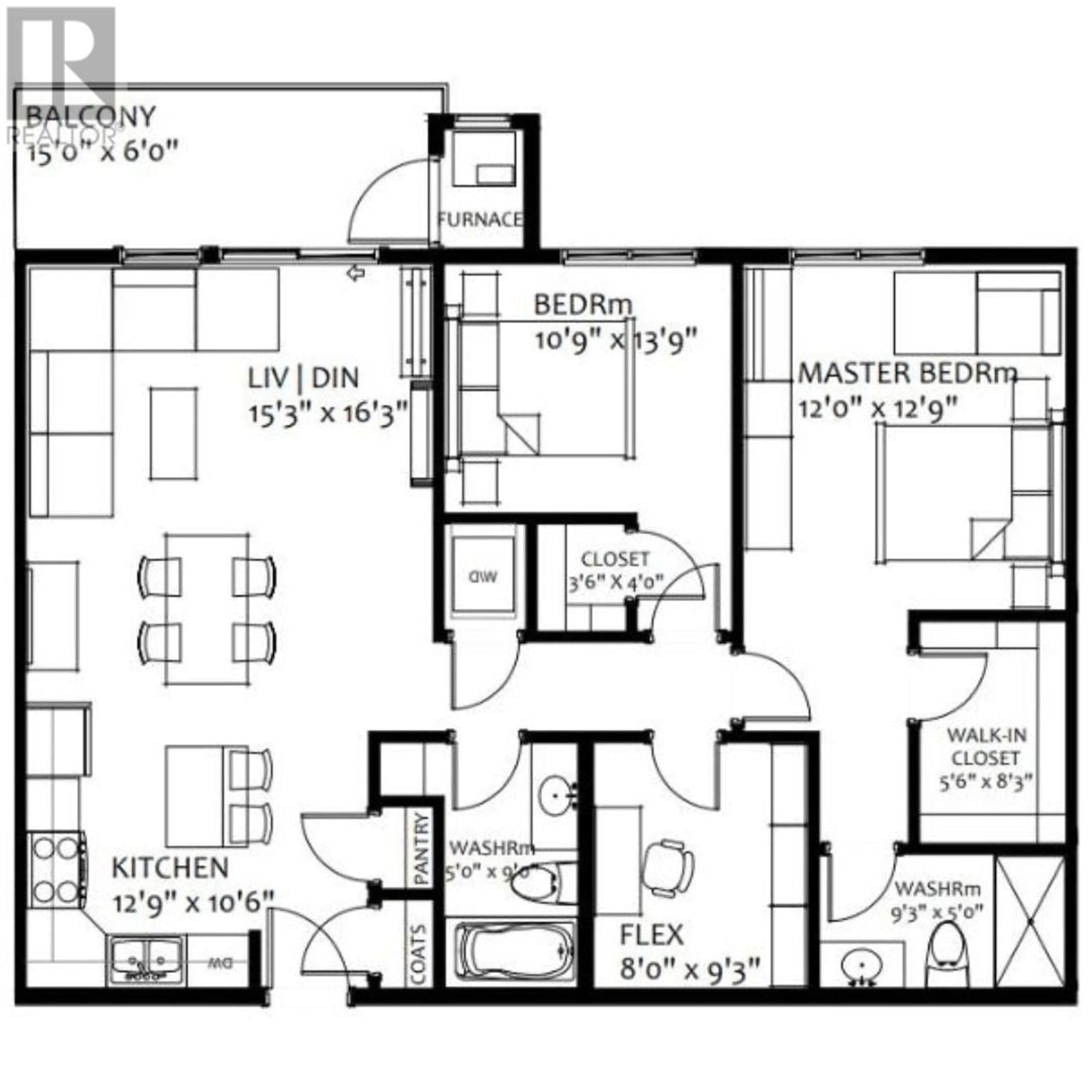 Floor plan for 211-2046 ROBSON PLACE, Kamloops British Columbia V2E0A5