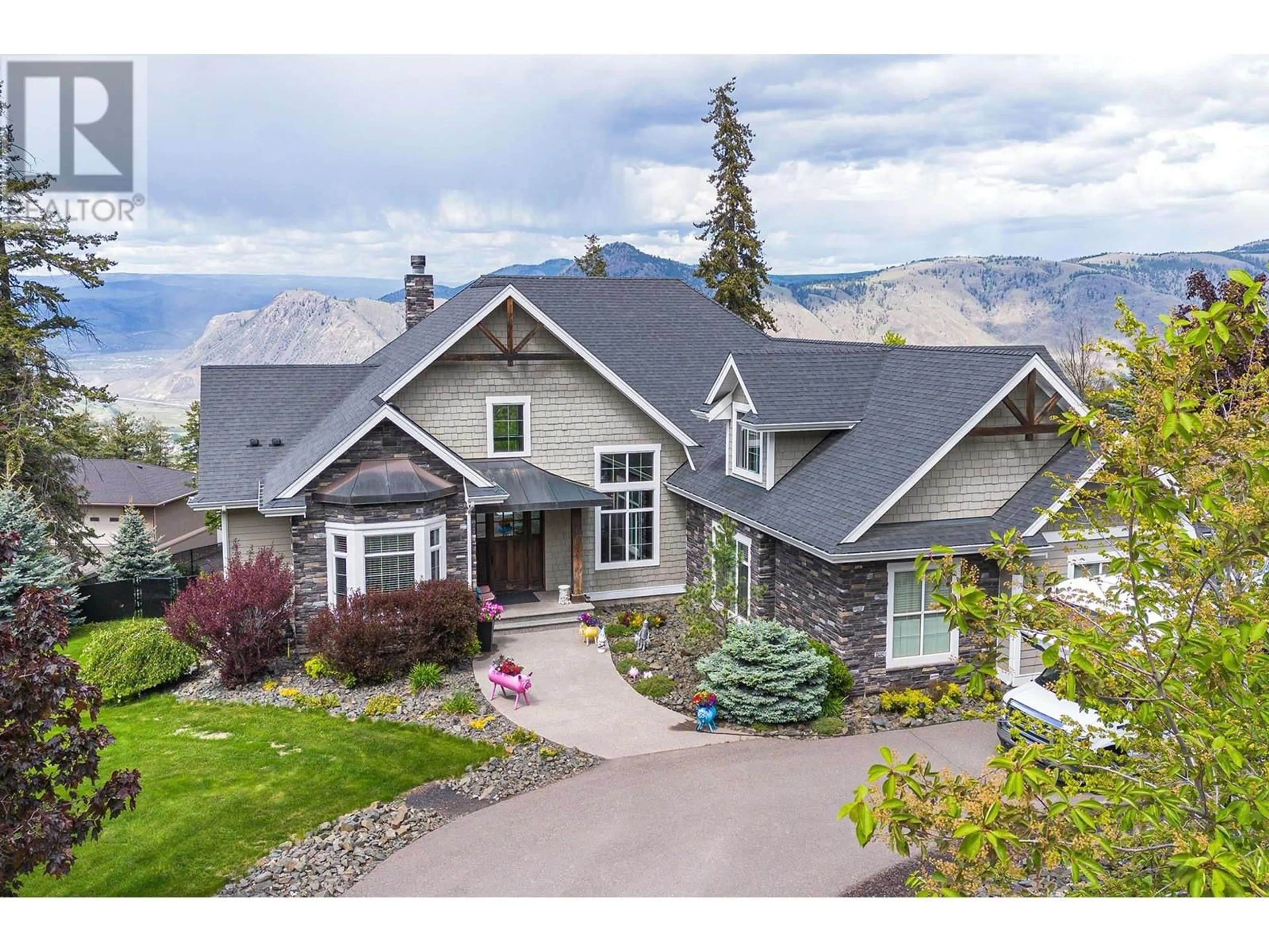 A pic from outside/outdoor area/front of a property/back of a property/a pic from drone, mountain view for 1690 ROSE HILL ROAD, Kamloops British Columbia V2E0A3