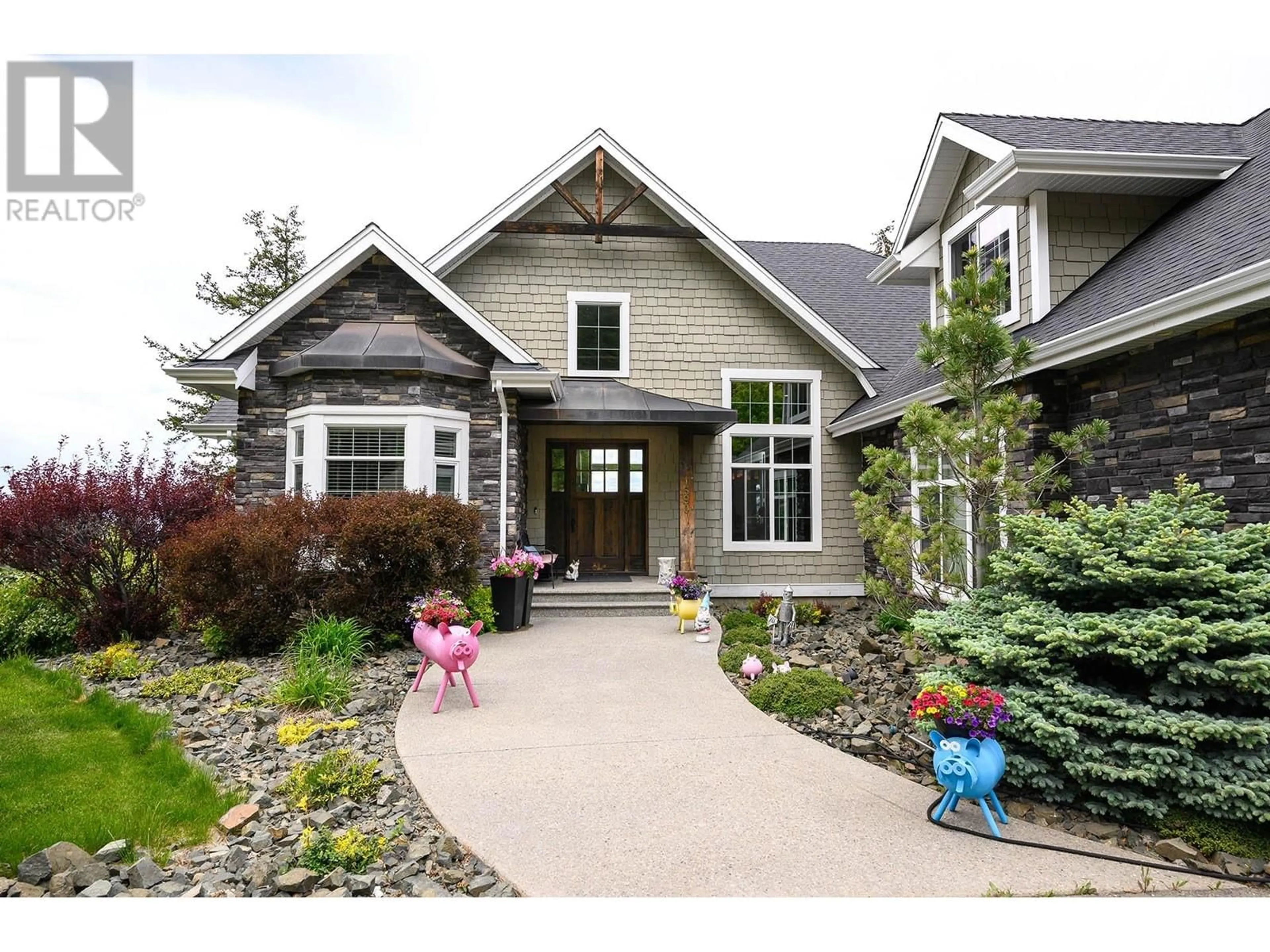 Home with vinyl exterior material, street for 1690 ROSE HILL ROAD, Kamloops British Columbia V2E0A3