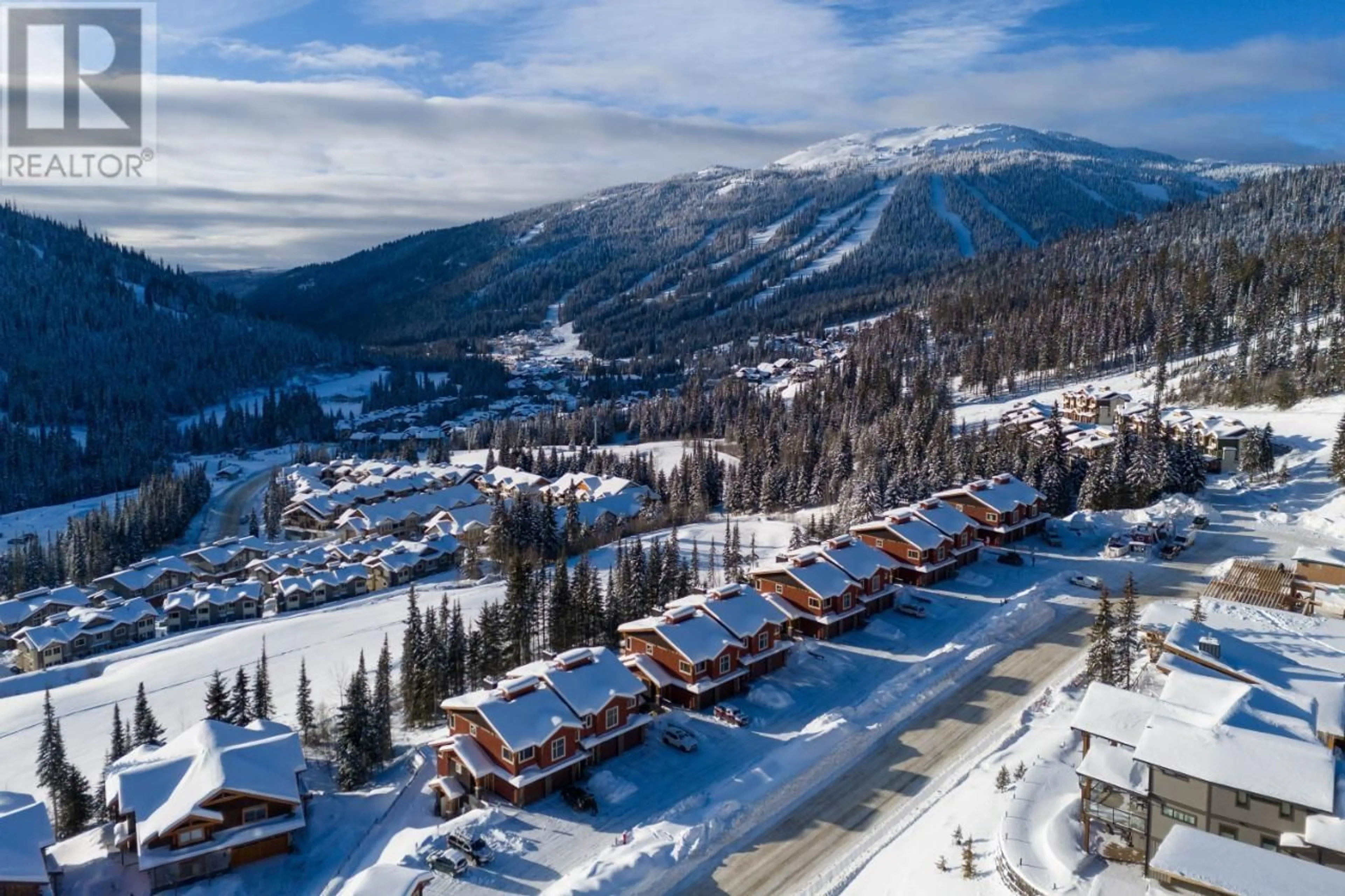 A pic from outside/outdoor area/front of a property/back of a property/a pic from drone, mountain view for 13 - 5045 VALLEY DRIVE, Sun Peaks British Columbia V0E5N0