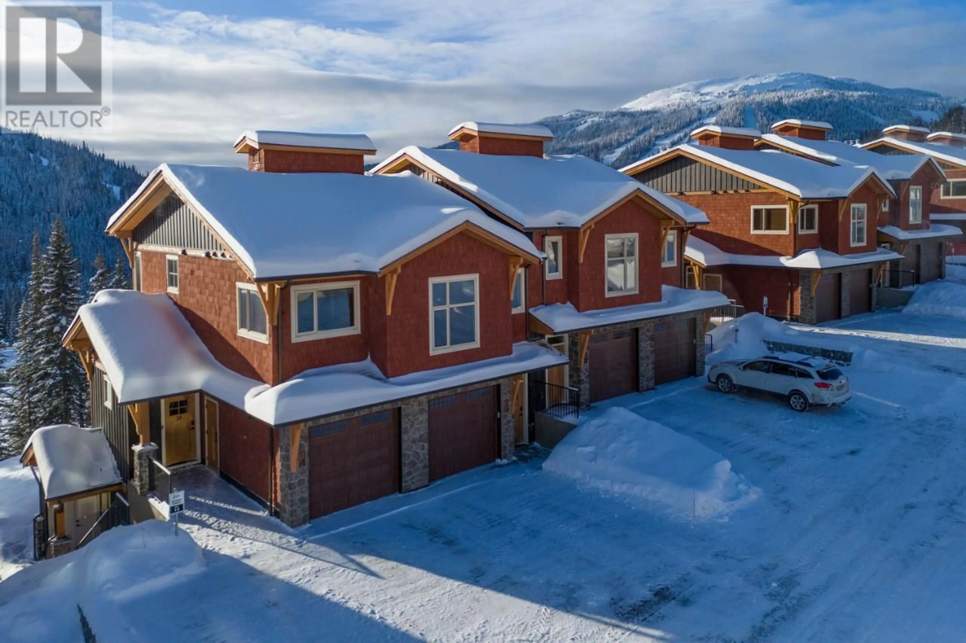 A pic from outside/outdoor area/front of a property/back of a property/a pic from drone, mountain view for 13 - 5045 VALLEY DRIVE, Sun Peaks British Columbia V0E5N0