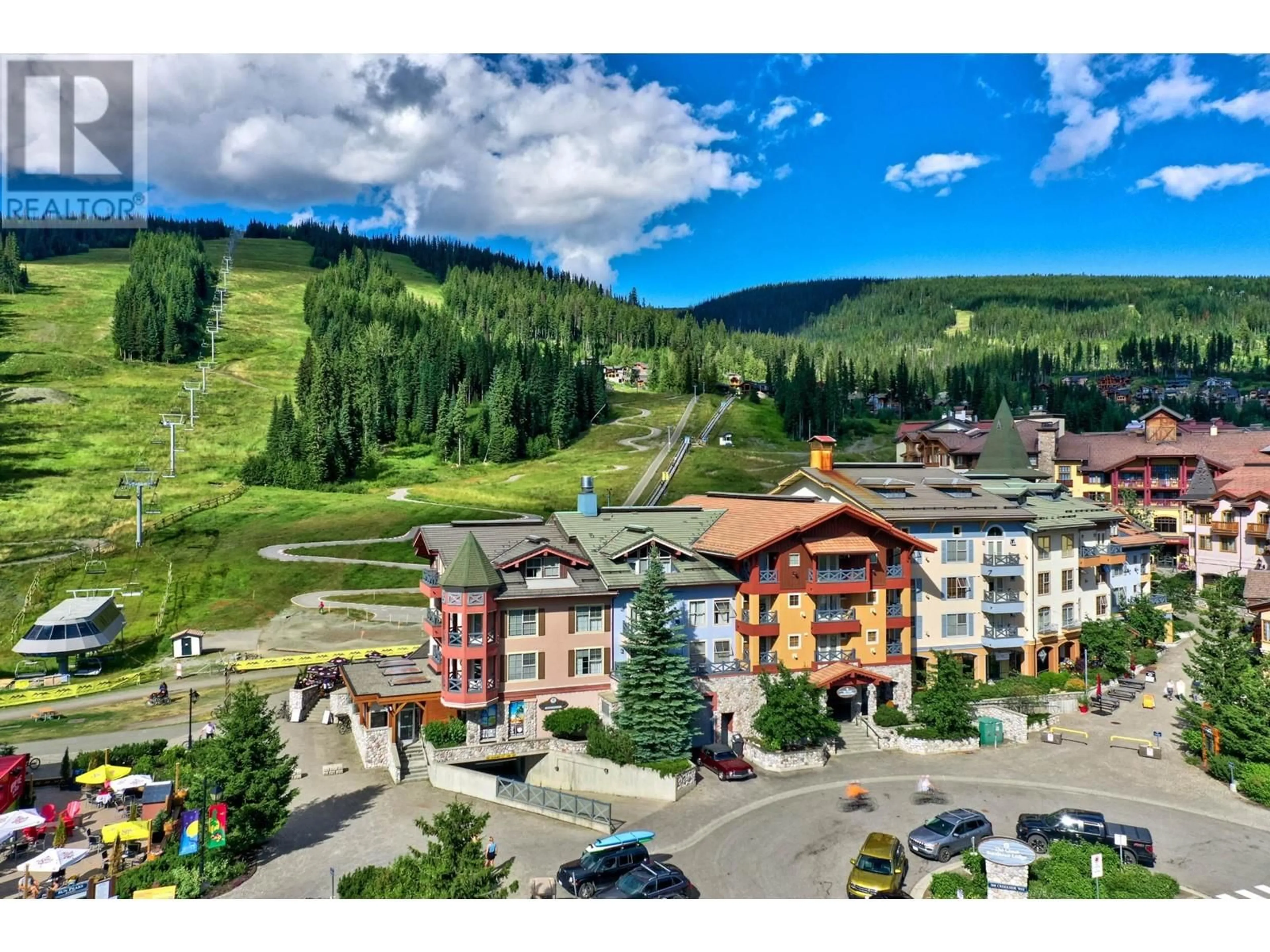 A pic from exterior of the house or condo, the street view for 3160 CREEKSIDE Way Unit# 202, Sun Peaks British Columbia V0E5N0