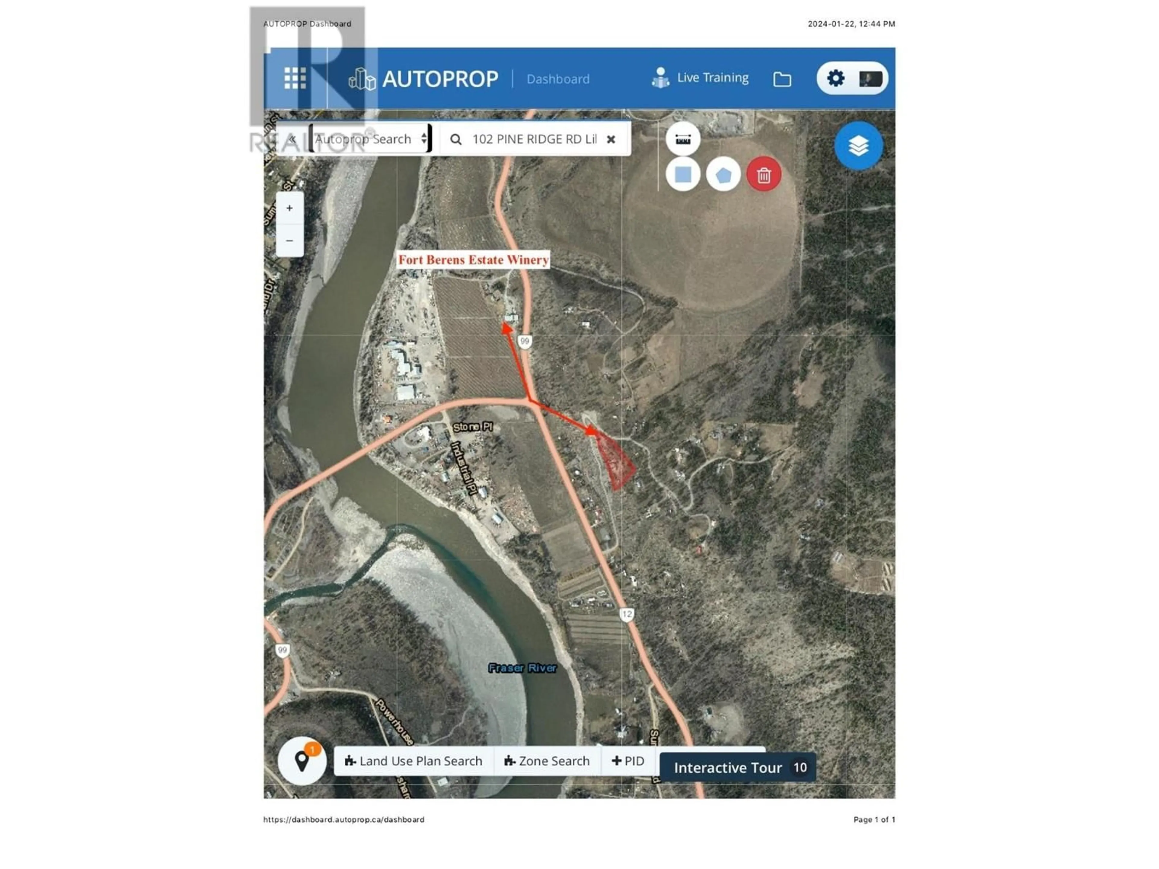 Picture of a map for 102 PINE RIDGE Road, Lillooet British Columbia V0K1V0