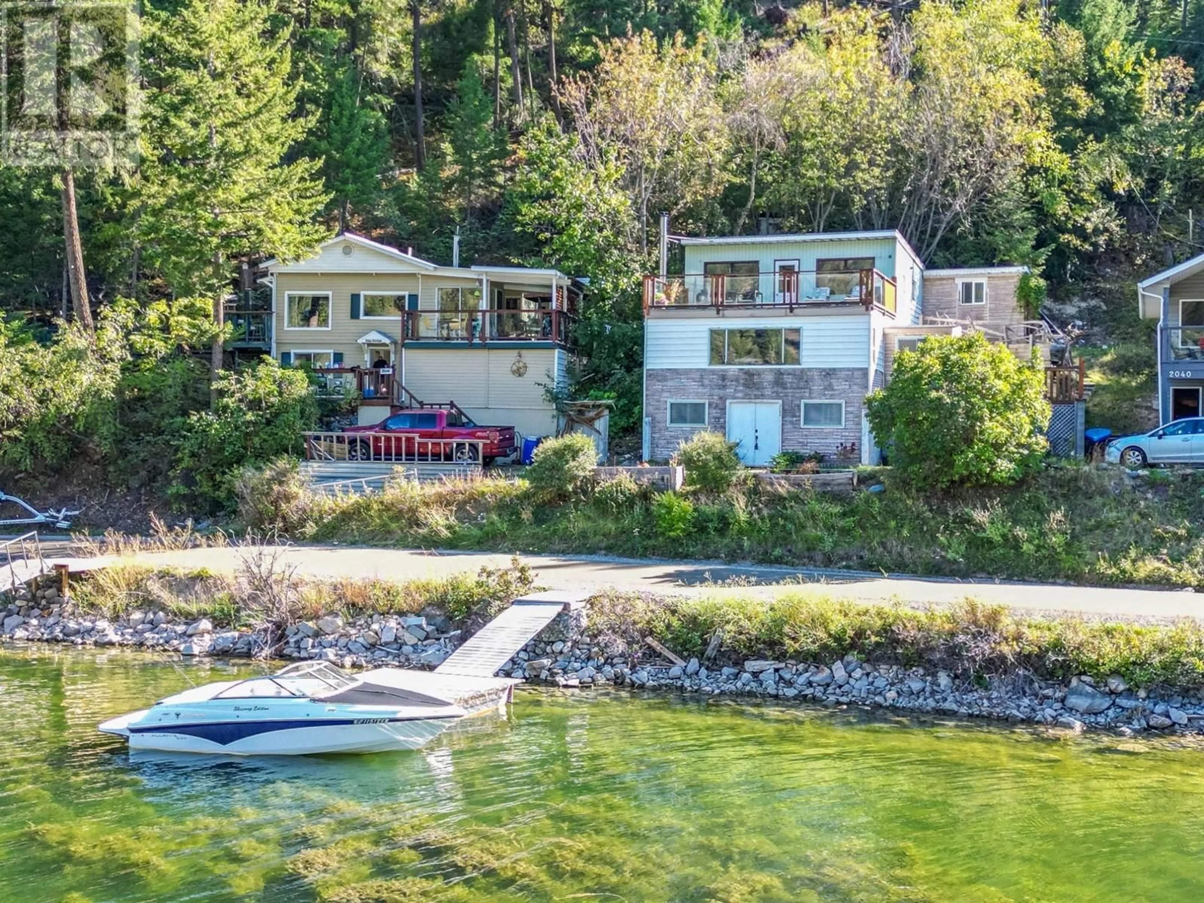 A pic from outside/outdoor area/front of a property/back of a property/a pic from drone, water/lake/river/ocean view for 2044 PAUL LAKE ROAD, Kamloops British Columbia V2H1N8