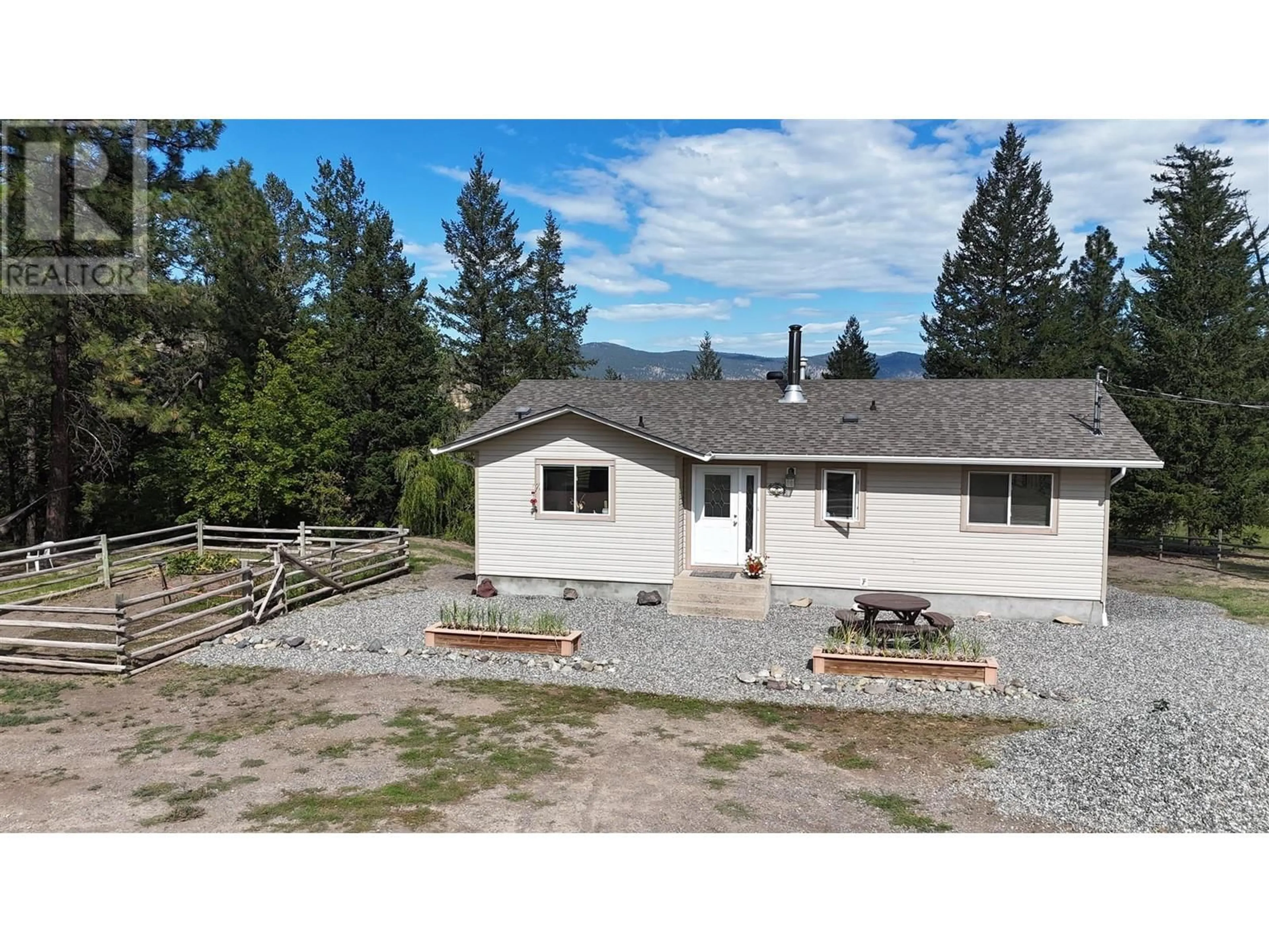A pic from outside/outdoor area/front of a property/back of a property/a pic from drone, mountain view for 345 COLDWATER ROAD, Merritt British Columbia V1K1B8