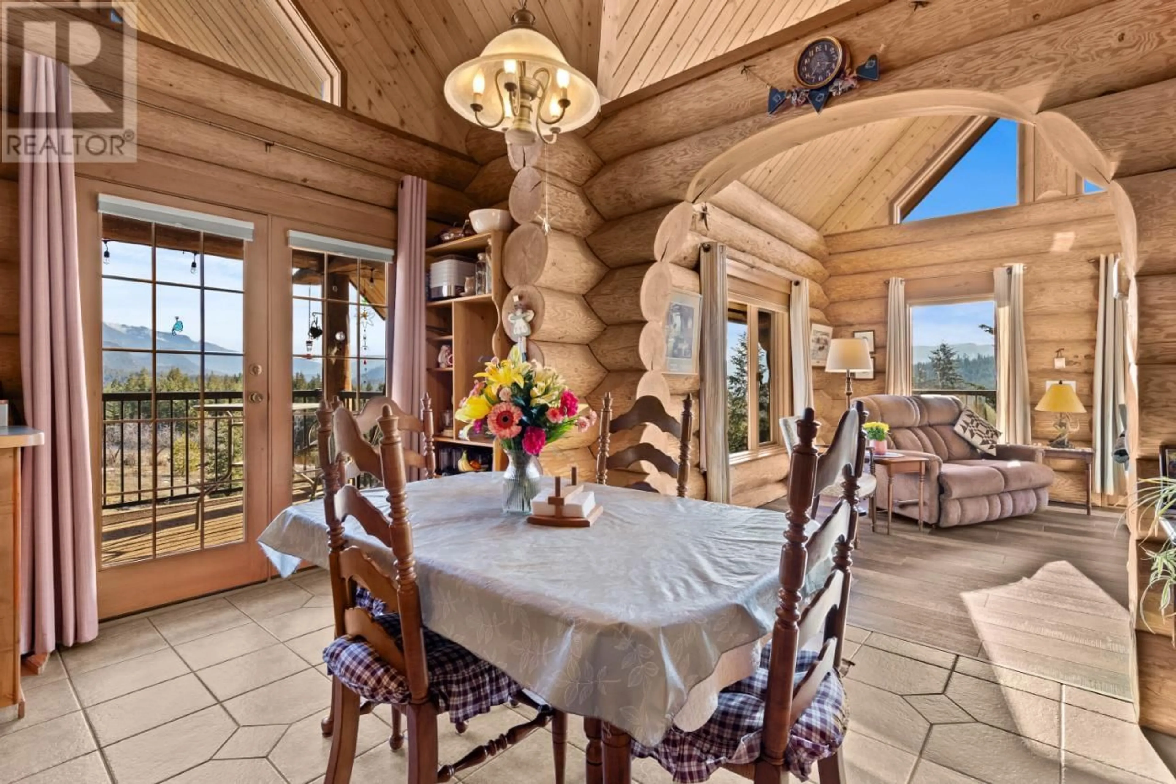 Dining room, wood floors, cottage for 5112 GENIER LAKE Road, Barriere British Columbia V0E1E0